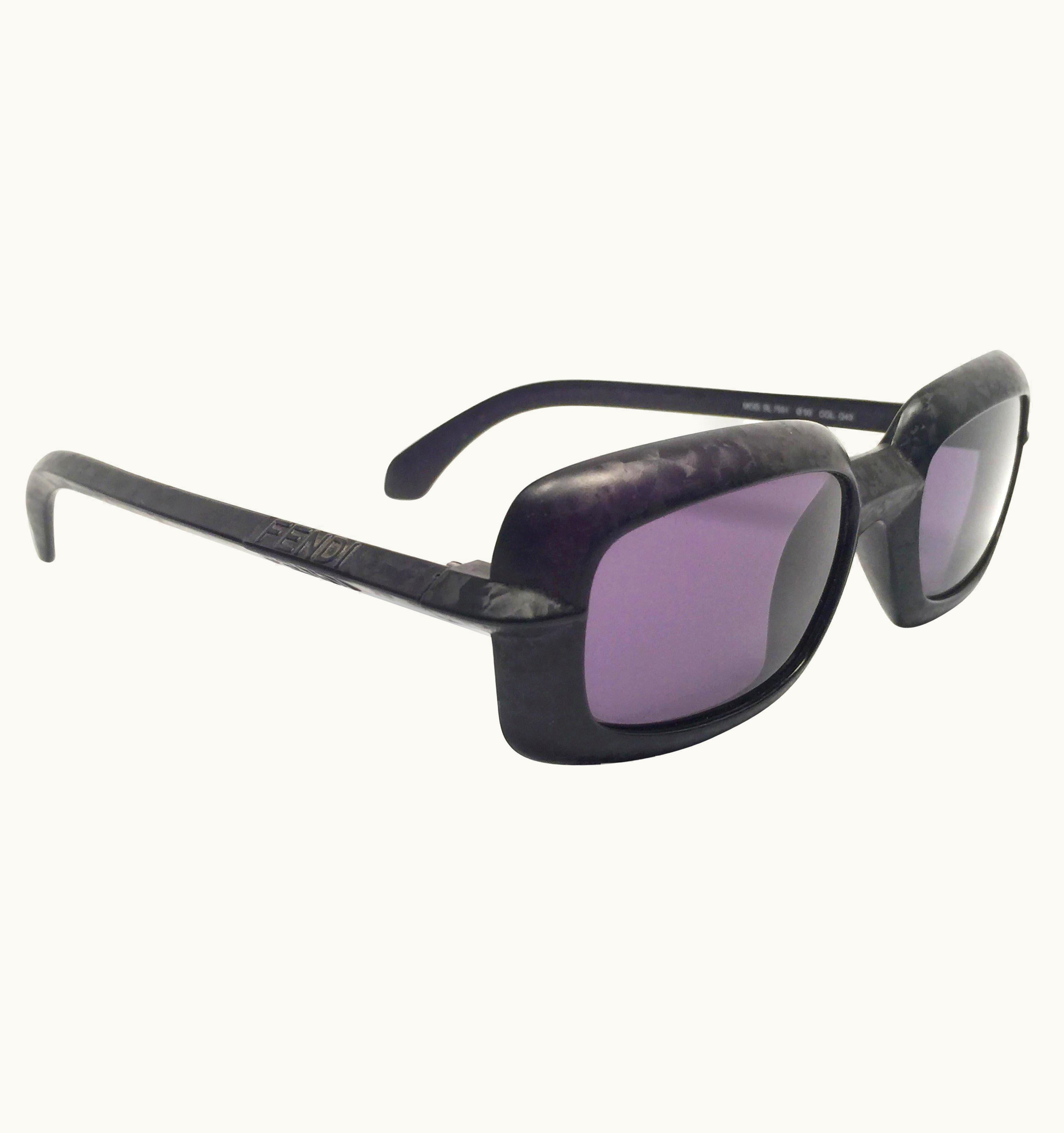 Fendi Vintage Fendi Sl7551 Square Black Matte 1990 Sunglasses UZ0598288