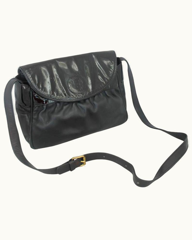 Fendi Fendi Vintage Black Leather & Patent Crossbody - Circa 1990'