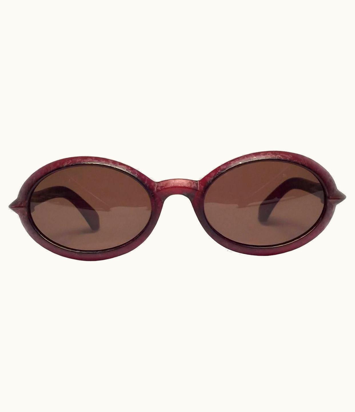 Fendi Vintage Fendi Sl7550 Oval Dark Red Matte 1990 Sunglasses