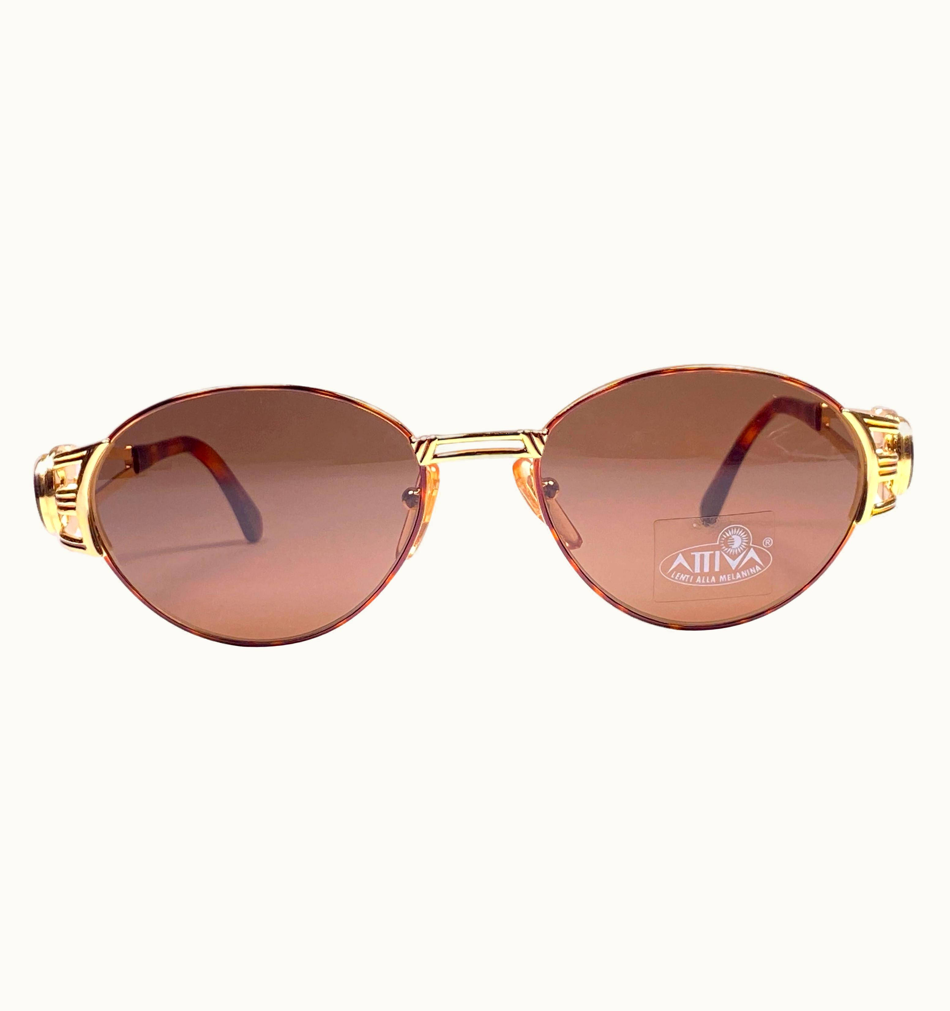 Fendi Vintage Fendi Fs7037 Oval Tortoise Gold 1990 Sunglasses Made In Italy