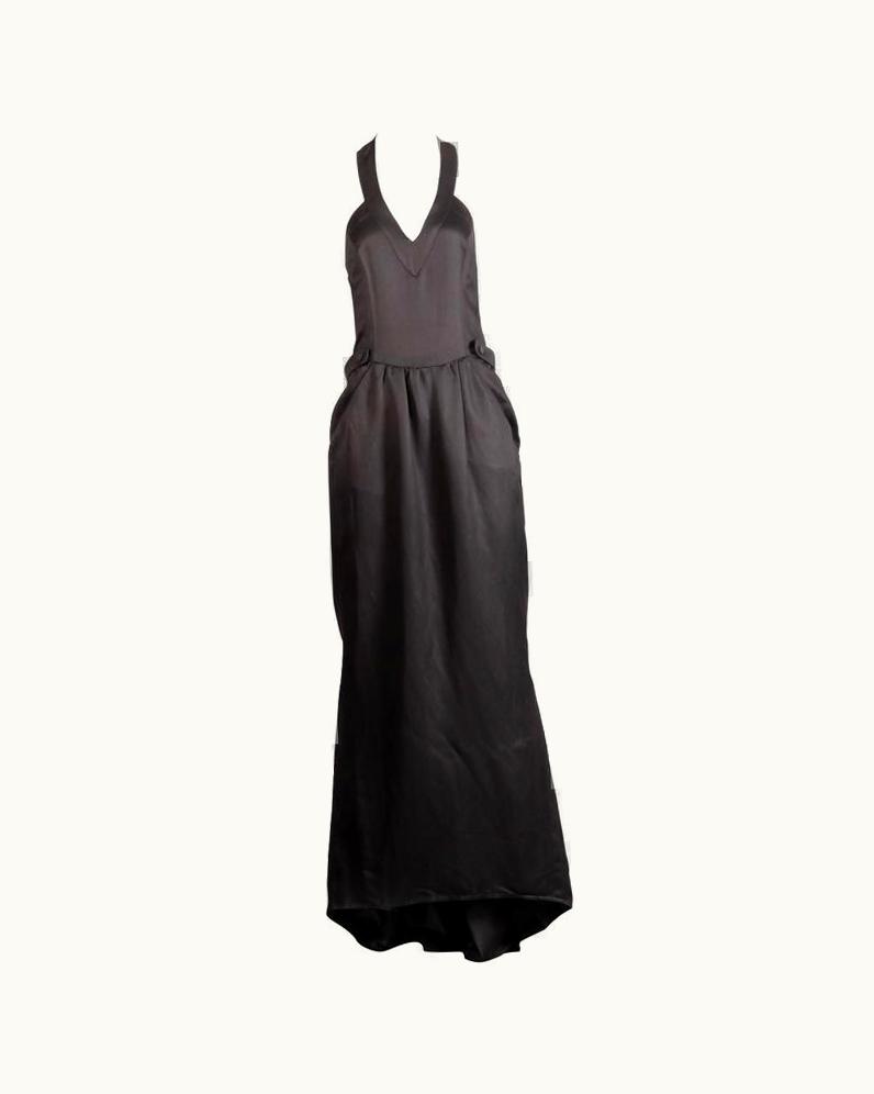 Fendi Fendi 365 For Neiman Marcus Vintage 1970s Black Evening Gown With Back Train