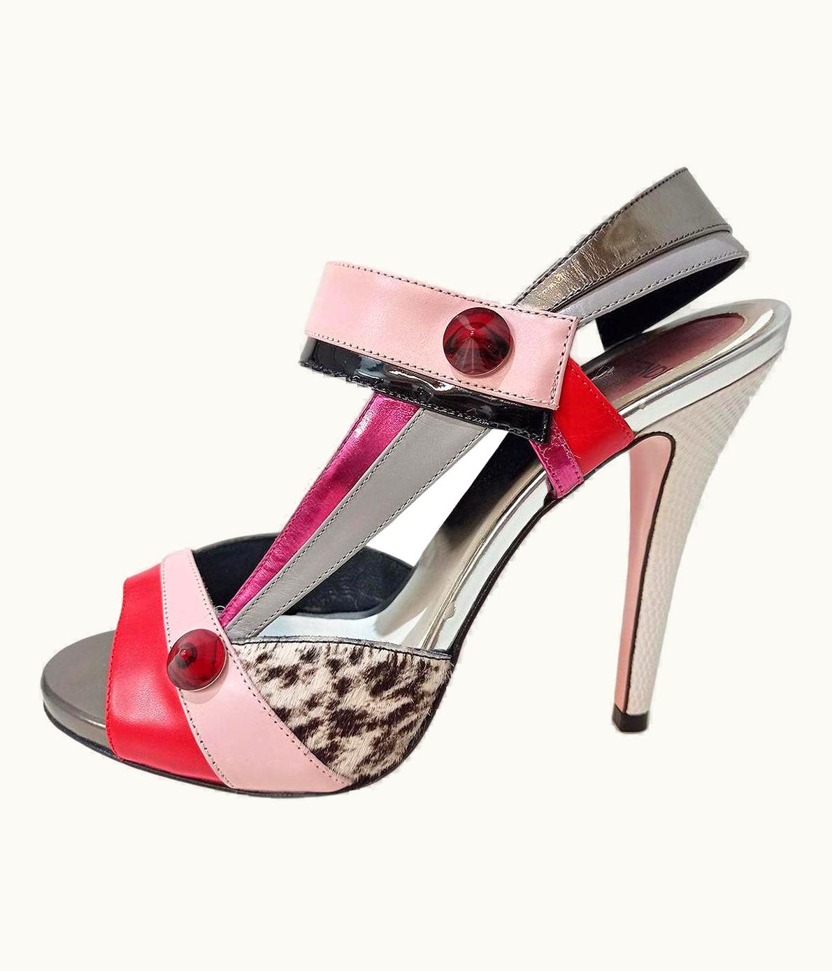 Fendi Fendi Multicolored Leather Sandal