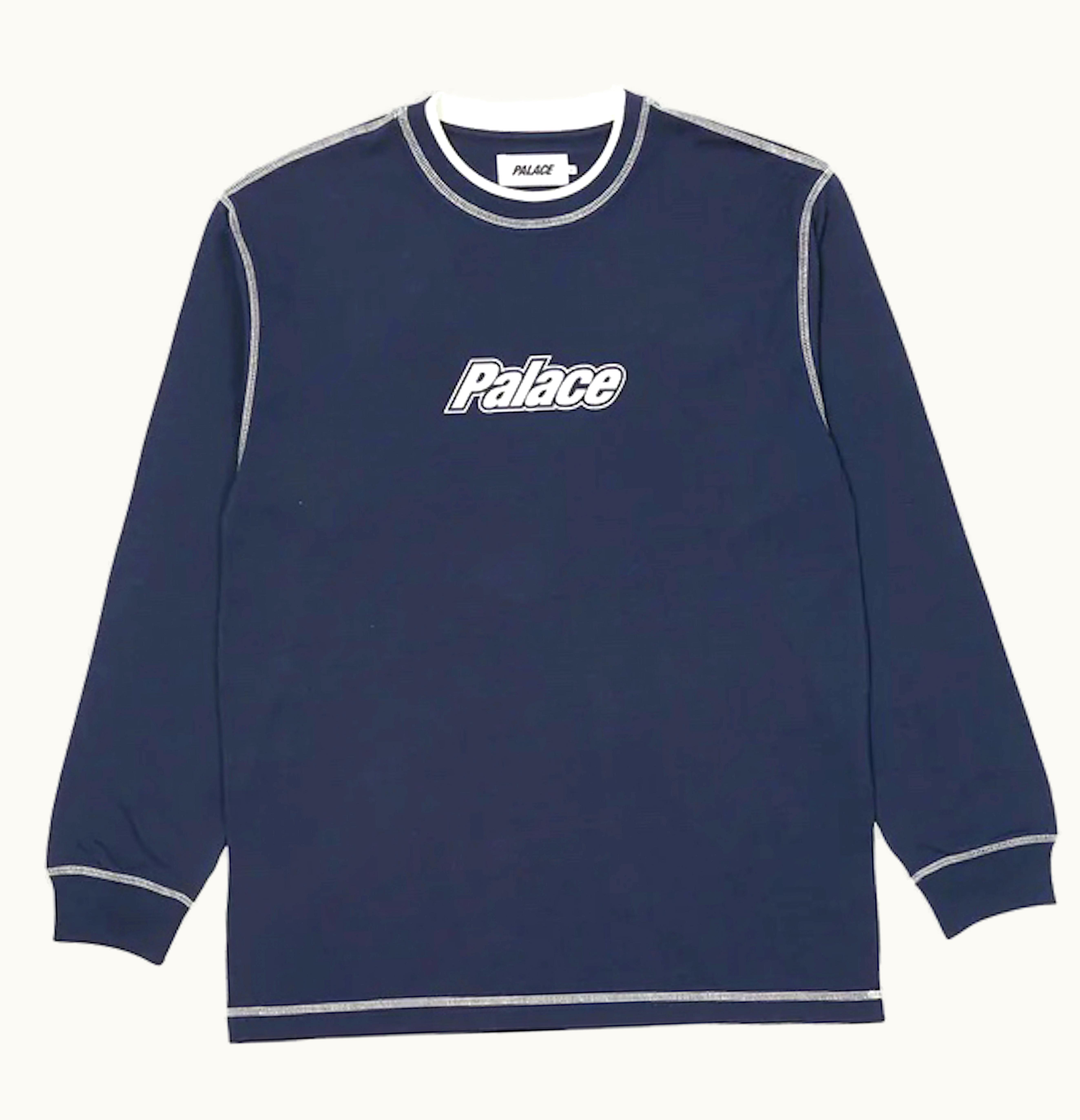 Palace Palace Double Collar Longsleeve Top Navy