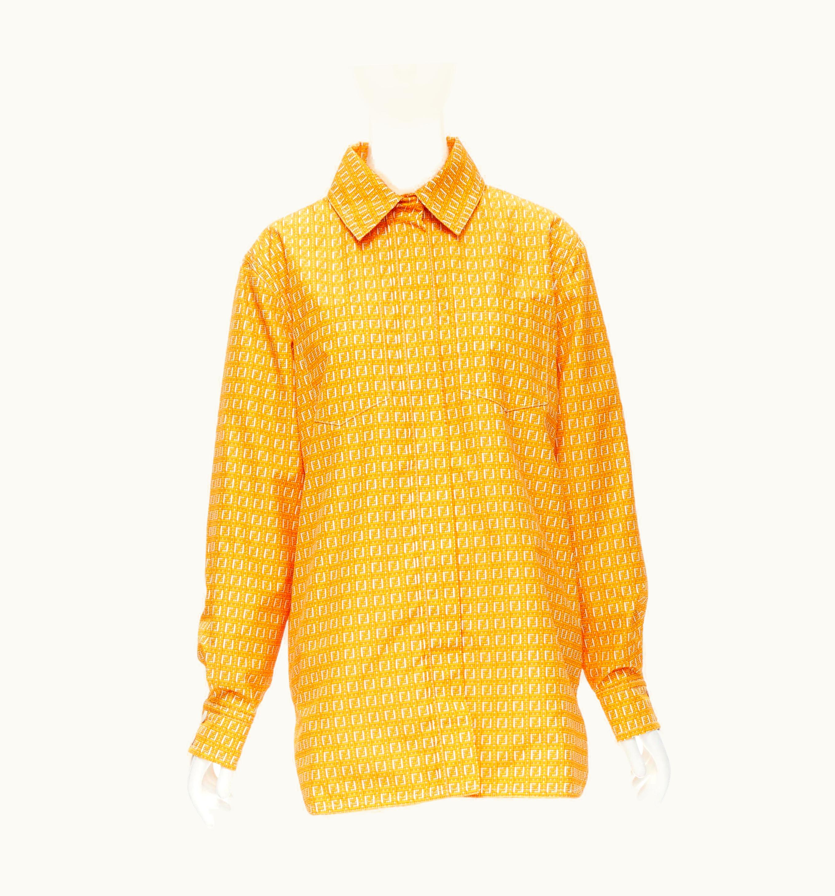 Fendi Fendi Forever Fendi Woven Ff Zucca Logo Print Nylon Windbreaker Shirt