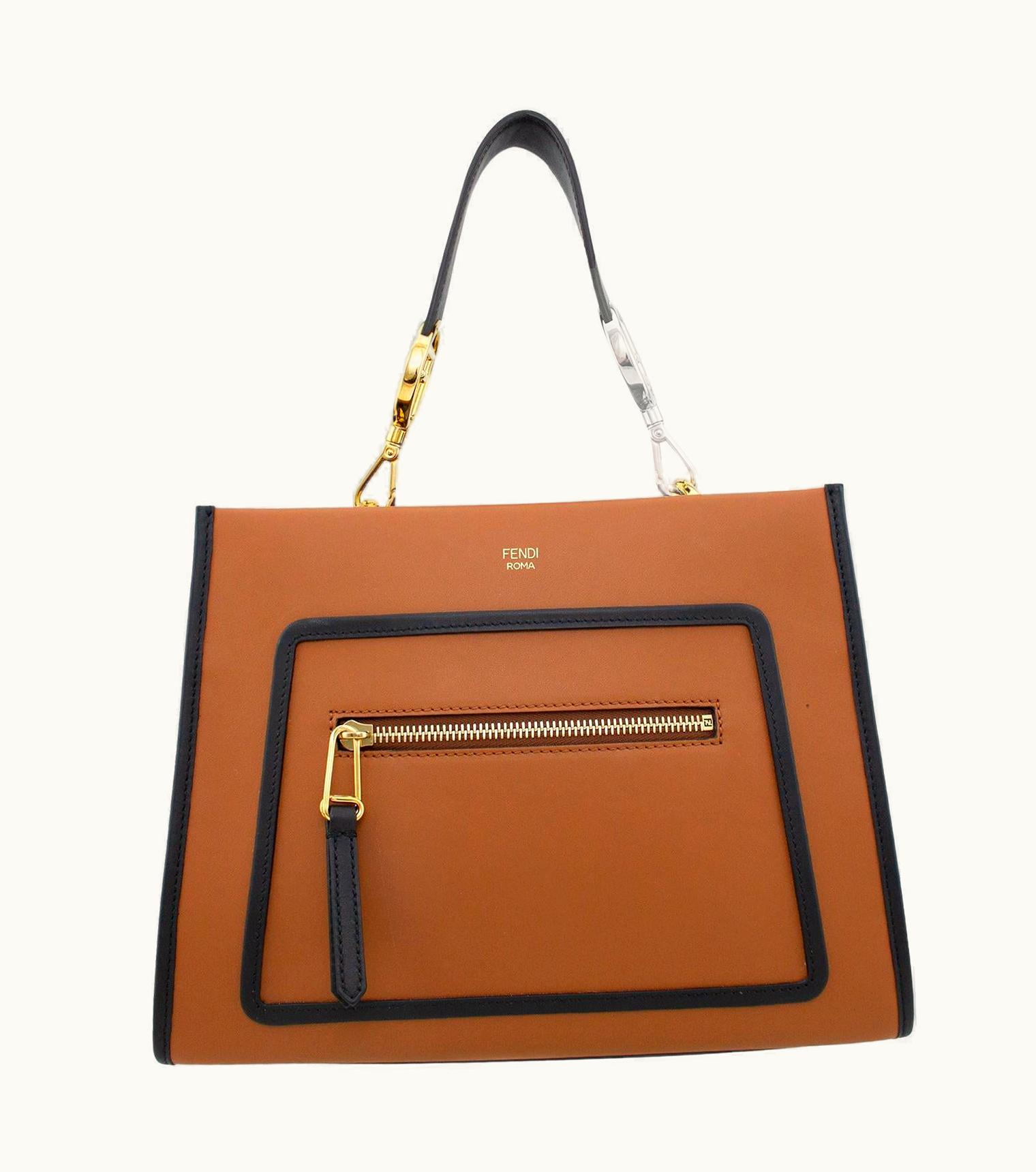 Fendi Fendi Brown & Black Leather Runaway Bag UZ0598506