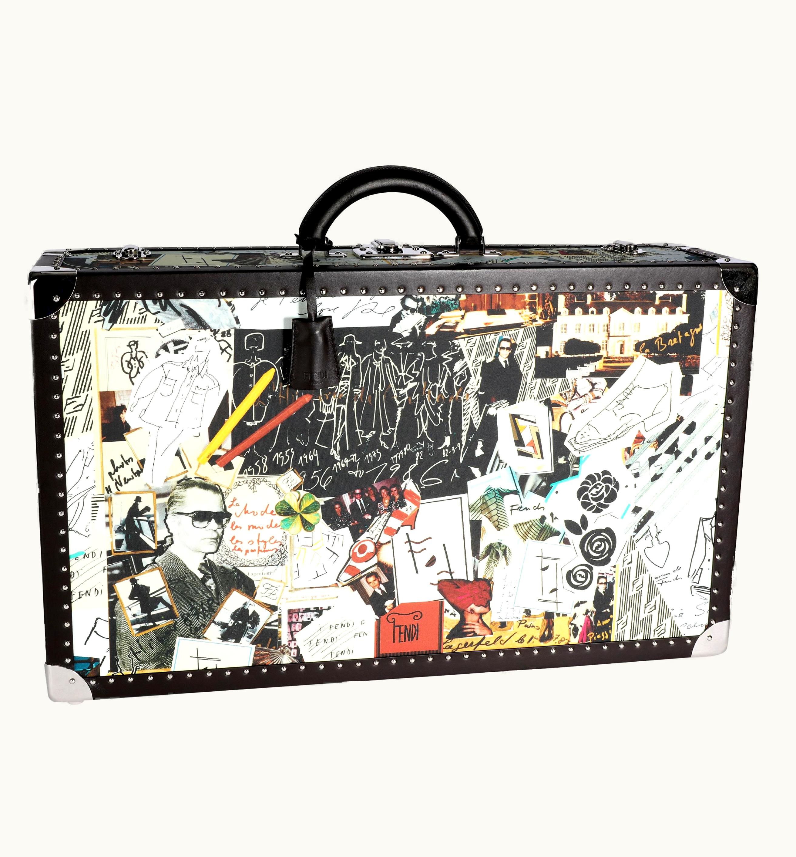 Fendi Fendi Multicolor Karl Kollage Travel Trunk Luxury Handbag Silver Tone