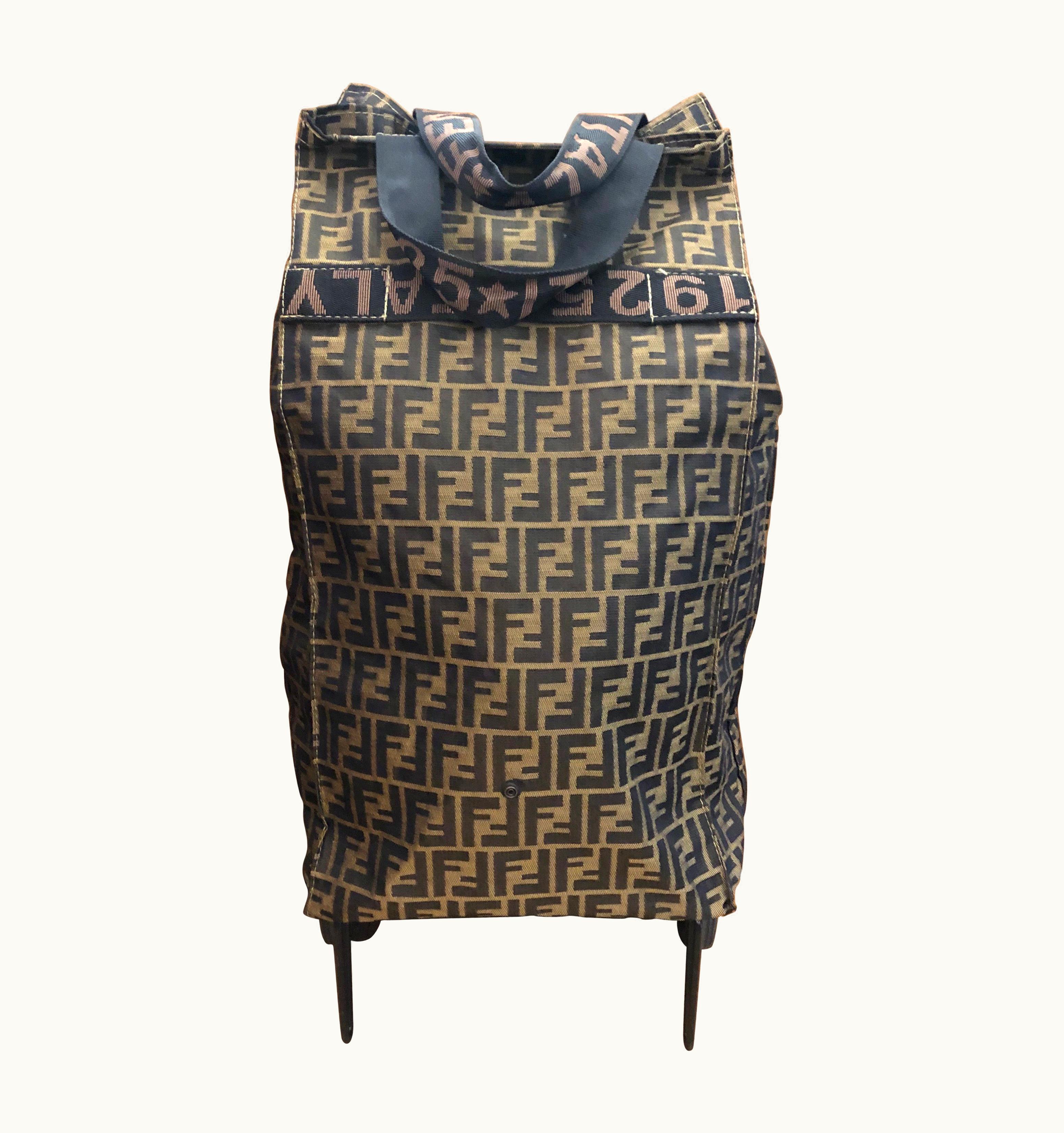 Fendi Vintage Fendi Zucca Jacquard Rolling Trolley Bag