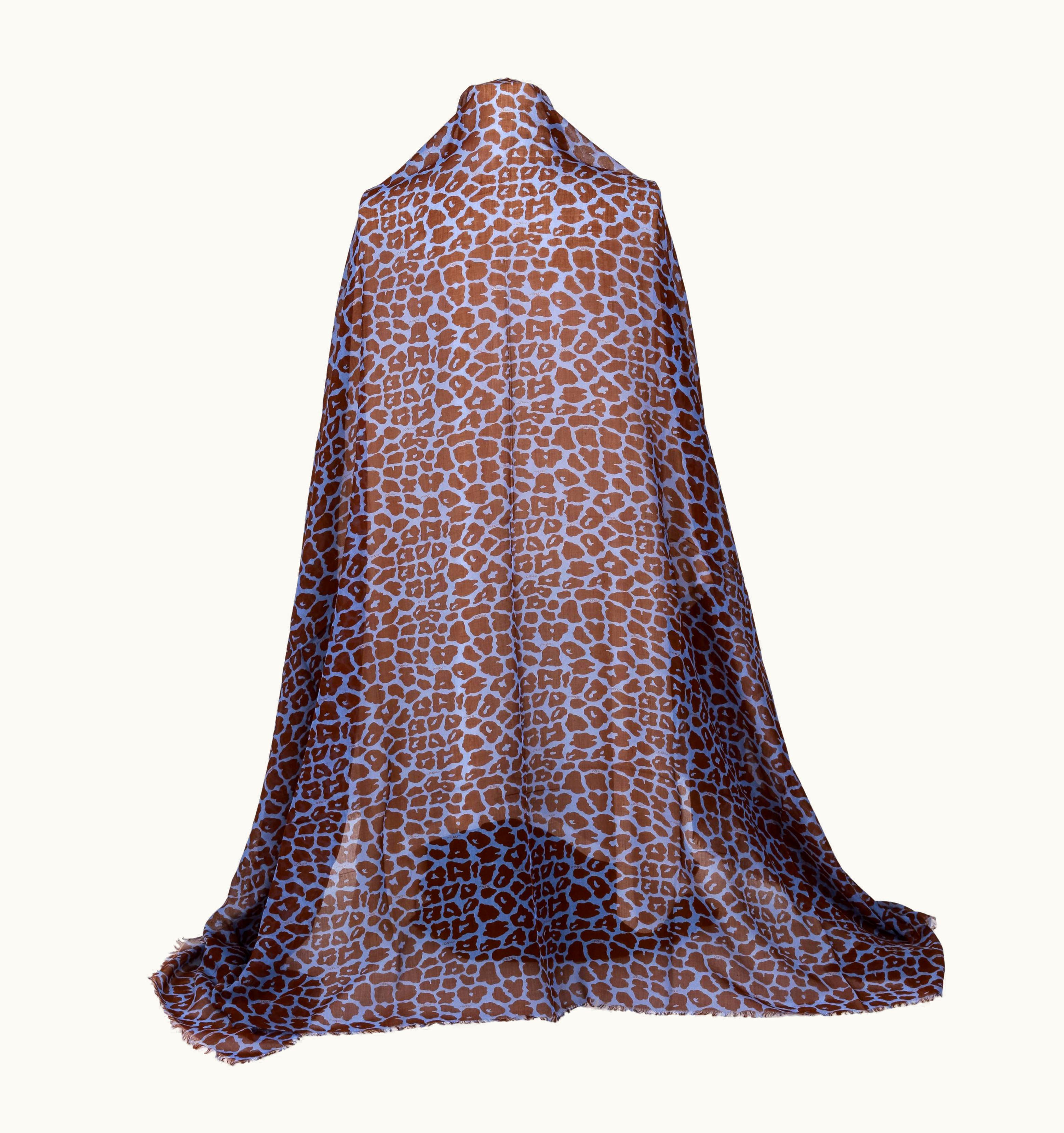 Fendi Fendi Oversize Blue Maroon Shawl Scarf