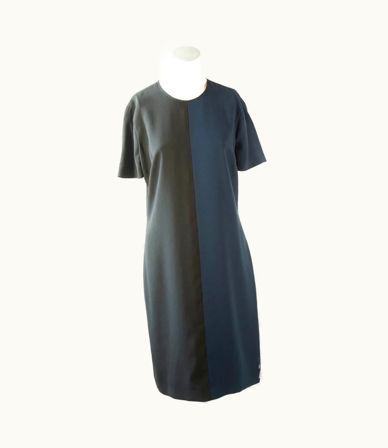 Fendi Fendi Black And Navy Color Block Dress