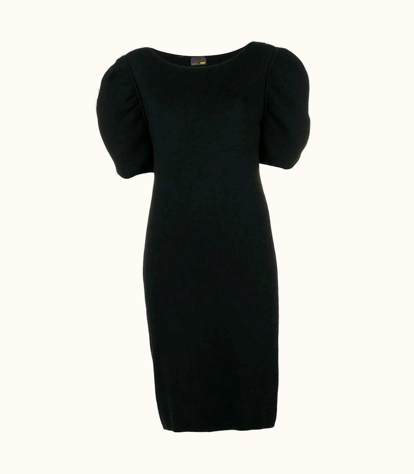 Fendi 2000s Fendi Vintage Black Knitted Midi Dress