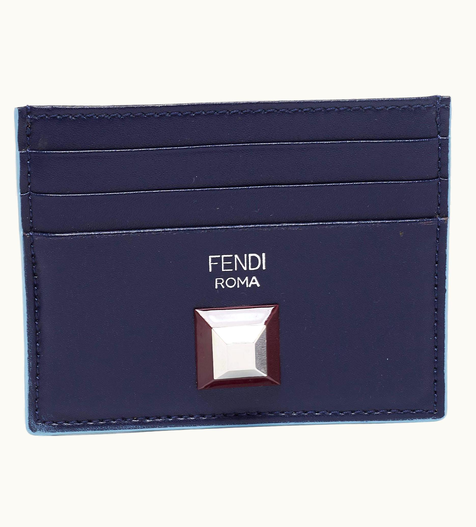 Fendi Fendi Multicolor Leather Rainbow Stud Card Holder