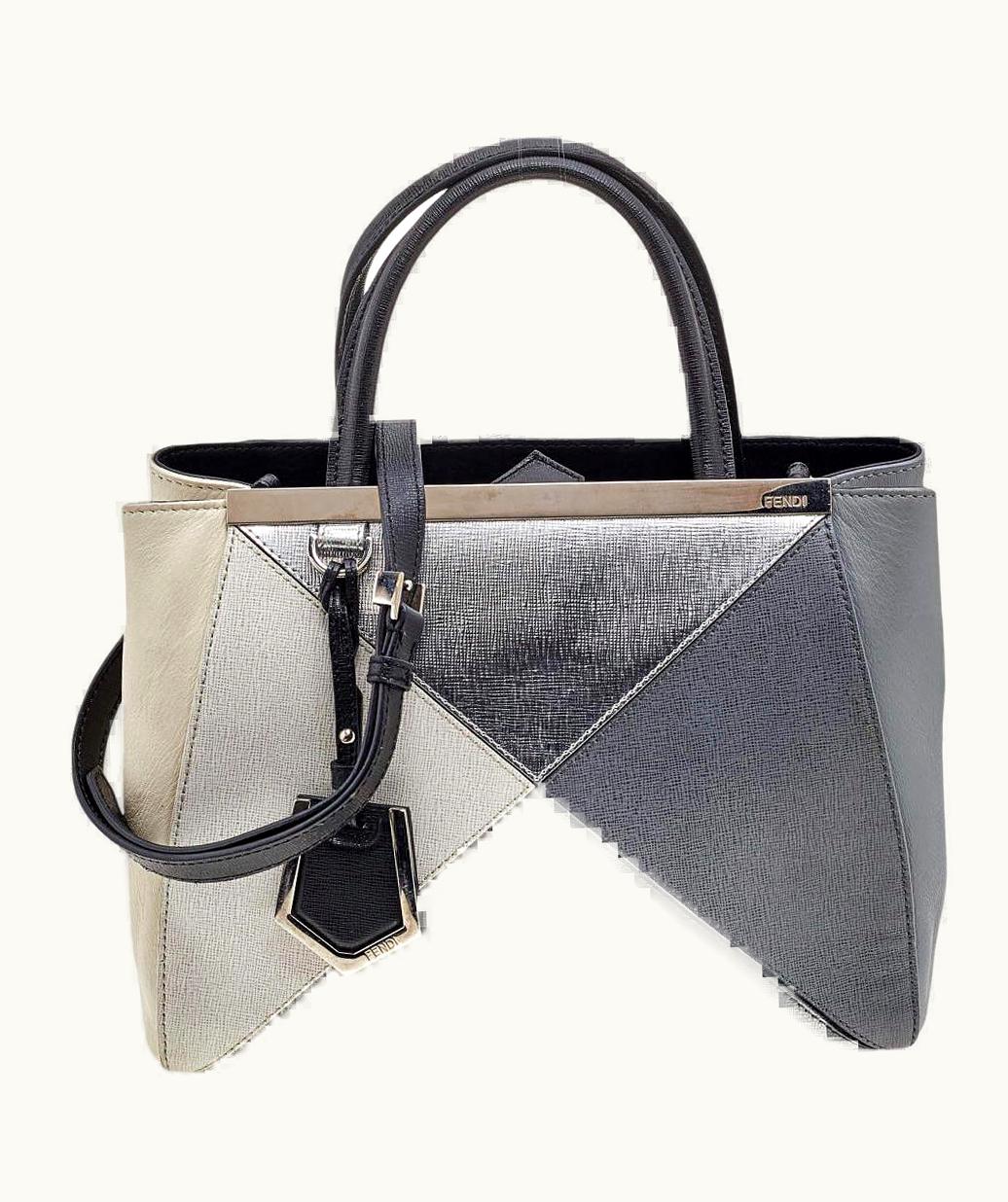 Fendi Fendi Multicolor Leather Mini Geometric 2jours Tote