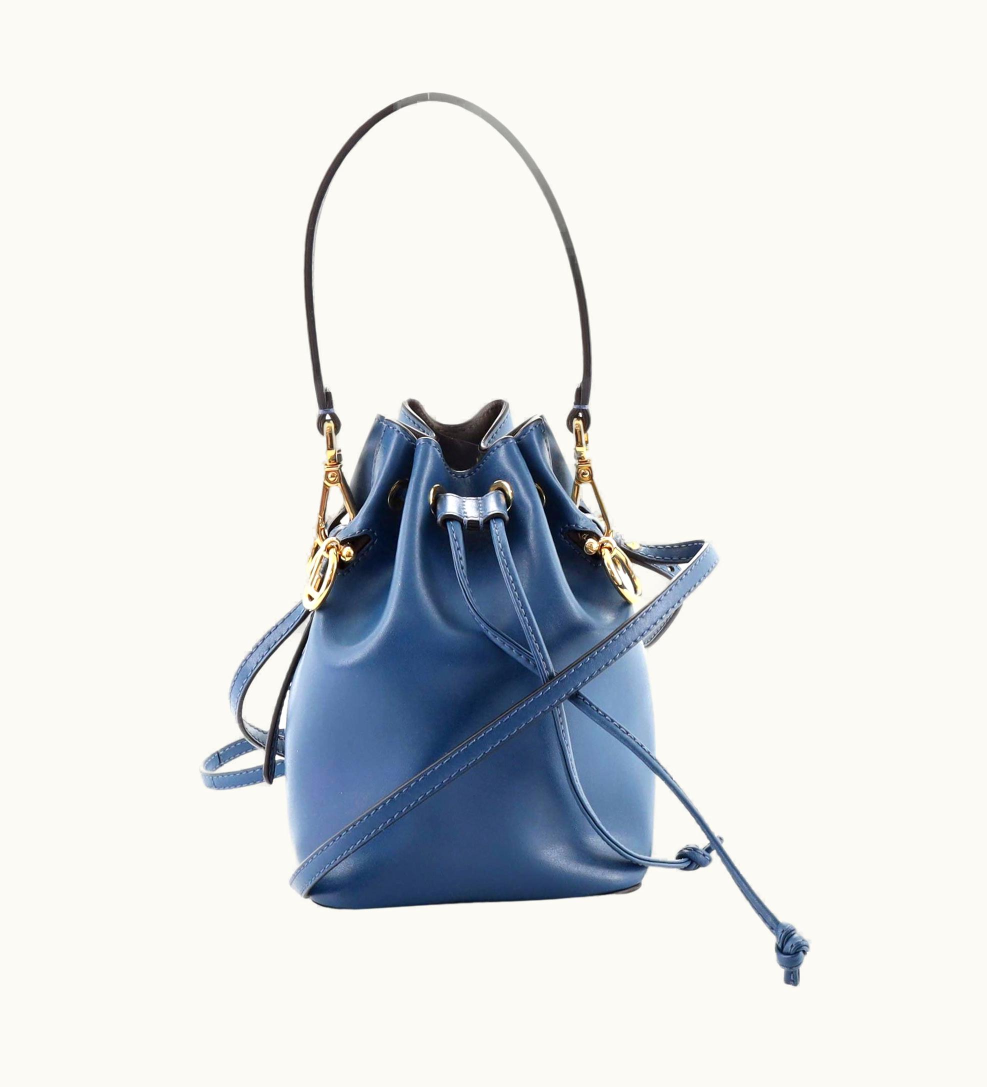 Fendi Fendi Mon Tresor Bucket Bag Leather Mini Luxury Blue