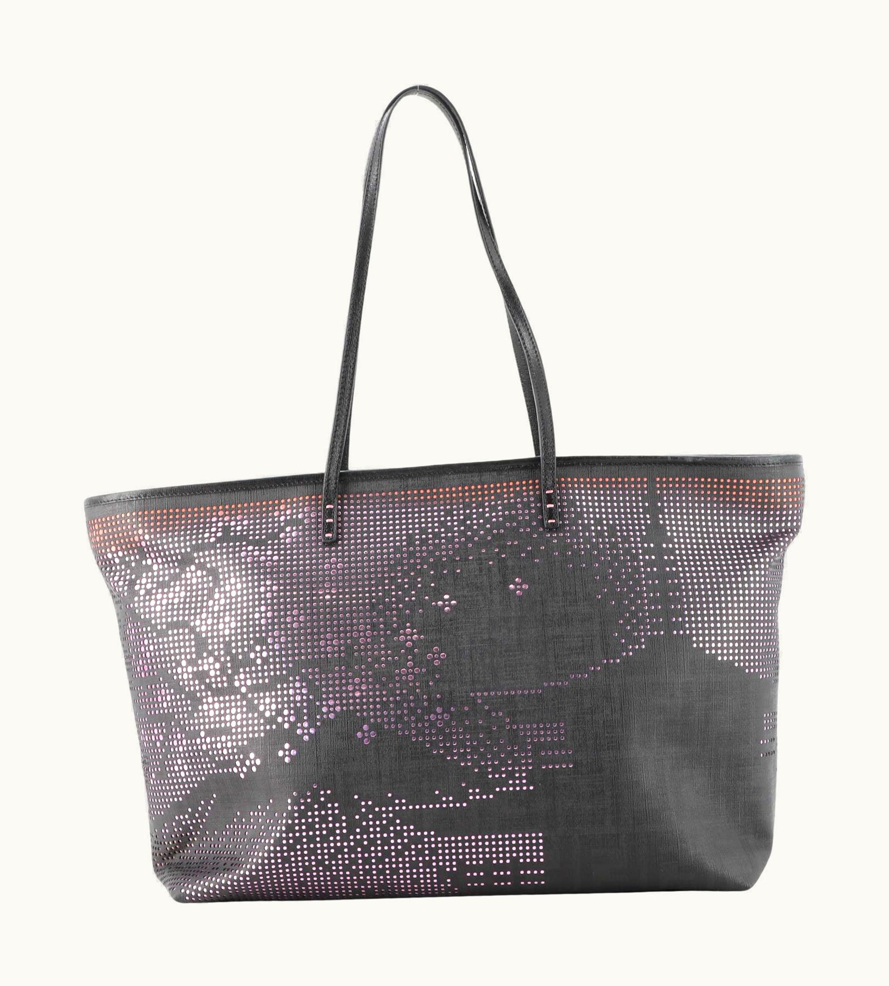 Fendi Fendi Roll Tote Perforated Zucca Canvas Large