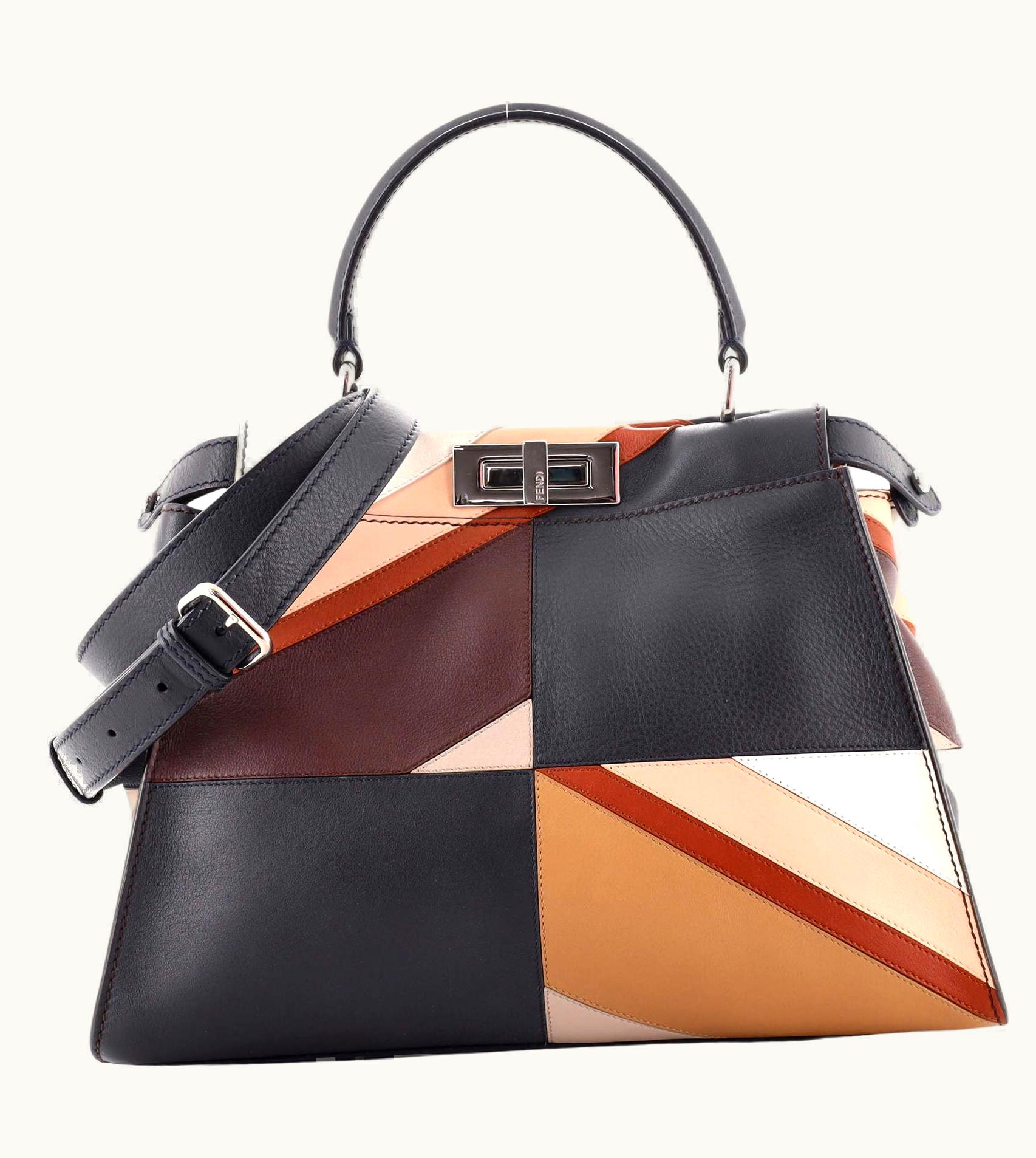 Fendi Fendi Color Block Peekaboo Bag Leather Regular