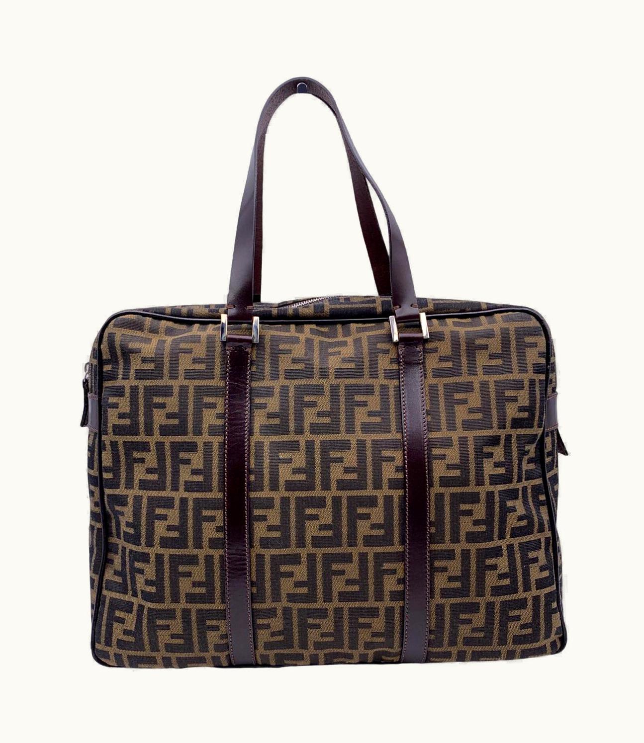 Fendi Fendi Tobacco Zucca Monogram Canvas Handbag Weekend Bag