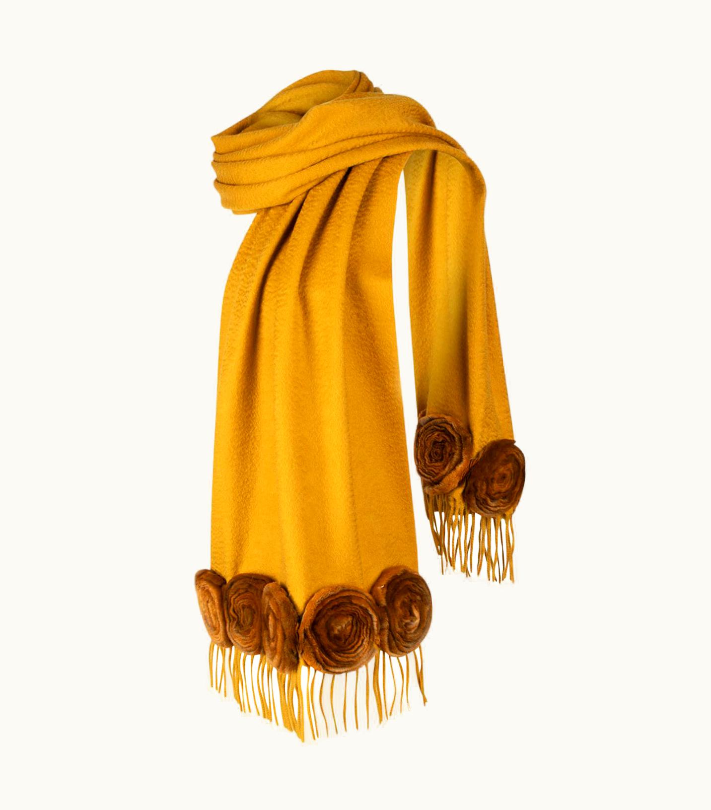 Fendi Fendi Vintage Shaved Mink Roses Scarf Highly Collectible