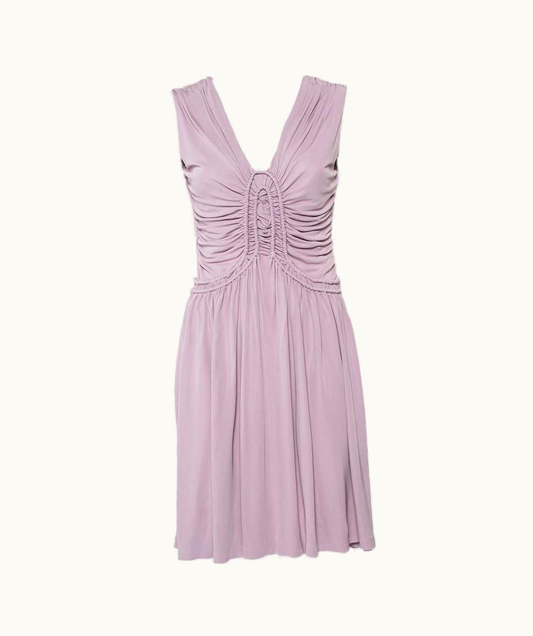 Fendi Fendi Lilac Knit Ruched Detail Mini Dress UZ0598852