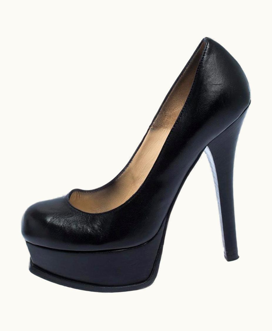 Fendi Fendi Glint Leather Platform Pumps Black