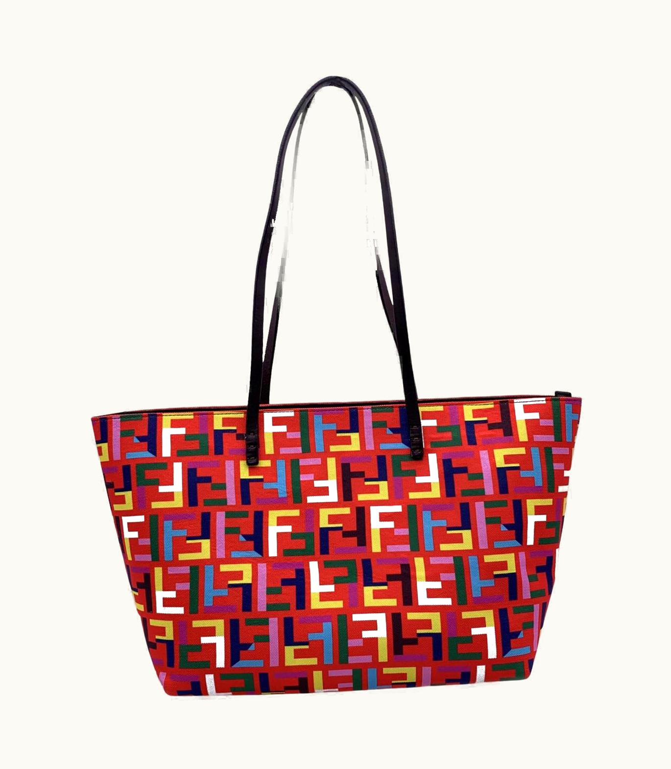 Fendi Fendi Multicolor Monogram Zucca Canvas Tote Shopping Bag