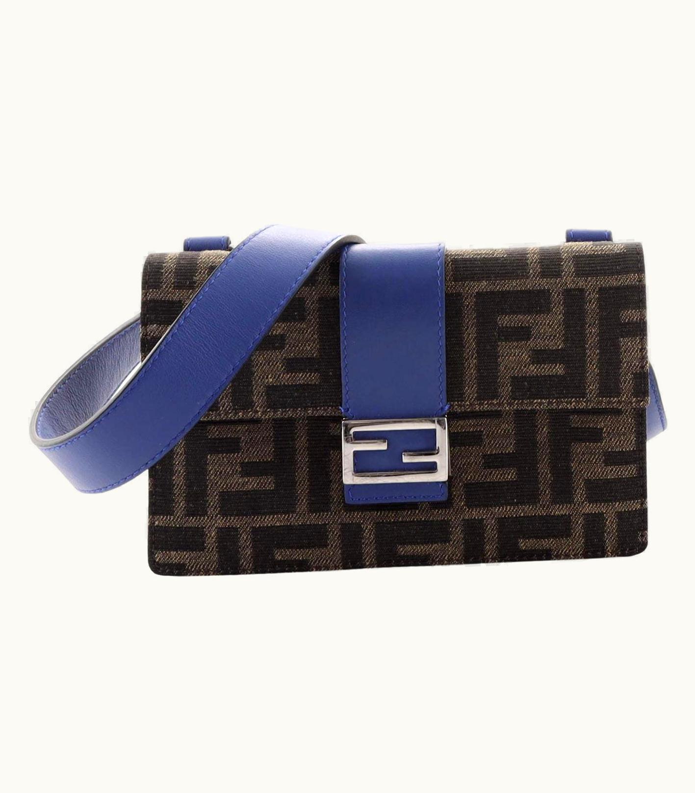Fendi Fendi Baguette Crossbody Bag Zucca Canvas With Leather