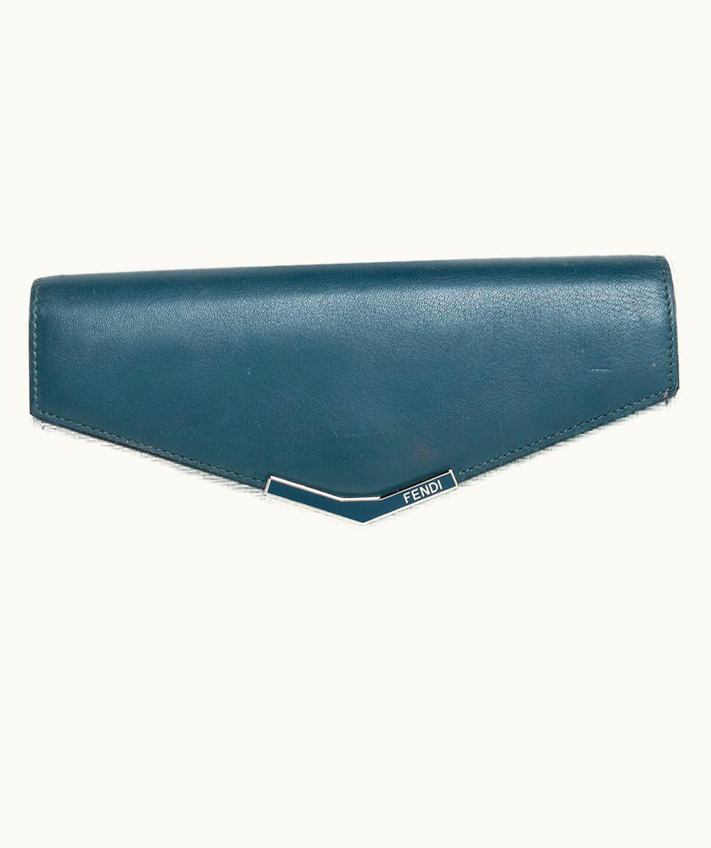 Fendi Fendi Two Tone Green Leather 2Jours Continental Wallet