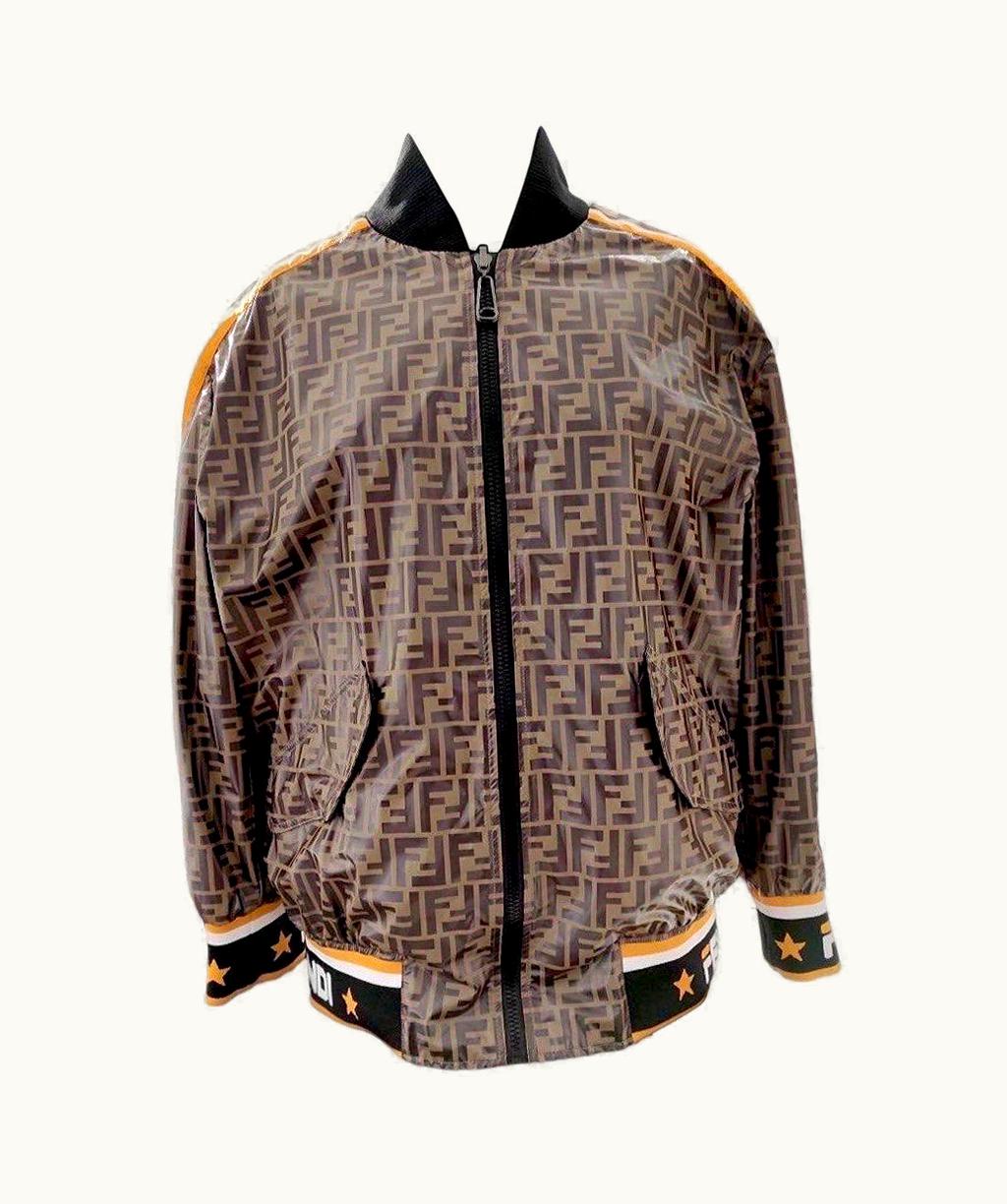 Fendi Fendi Fila Reversible Jacket Ff Logo Brown