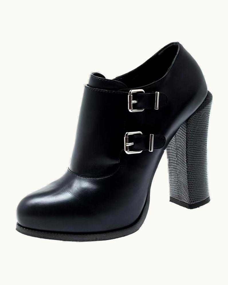 Fendi Fendi Indigo Blue Leather Ankle Booties