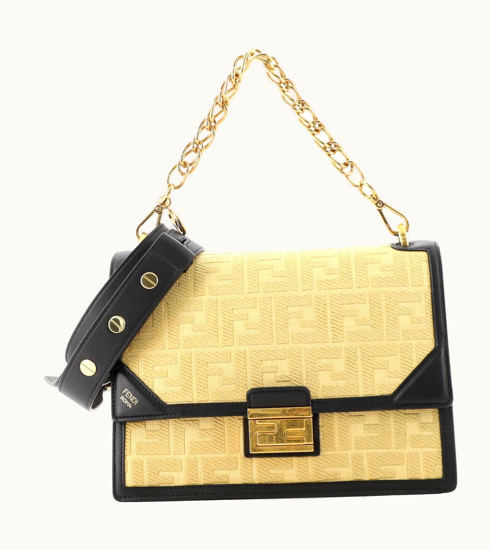 Fendi Fendi Kan U Shoulder Bag Zucca Raffia Medium