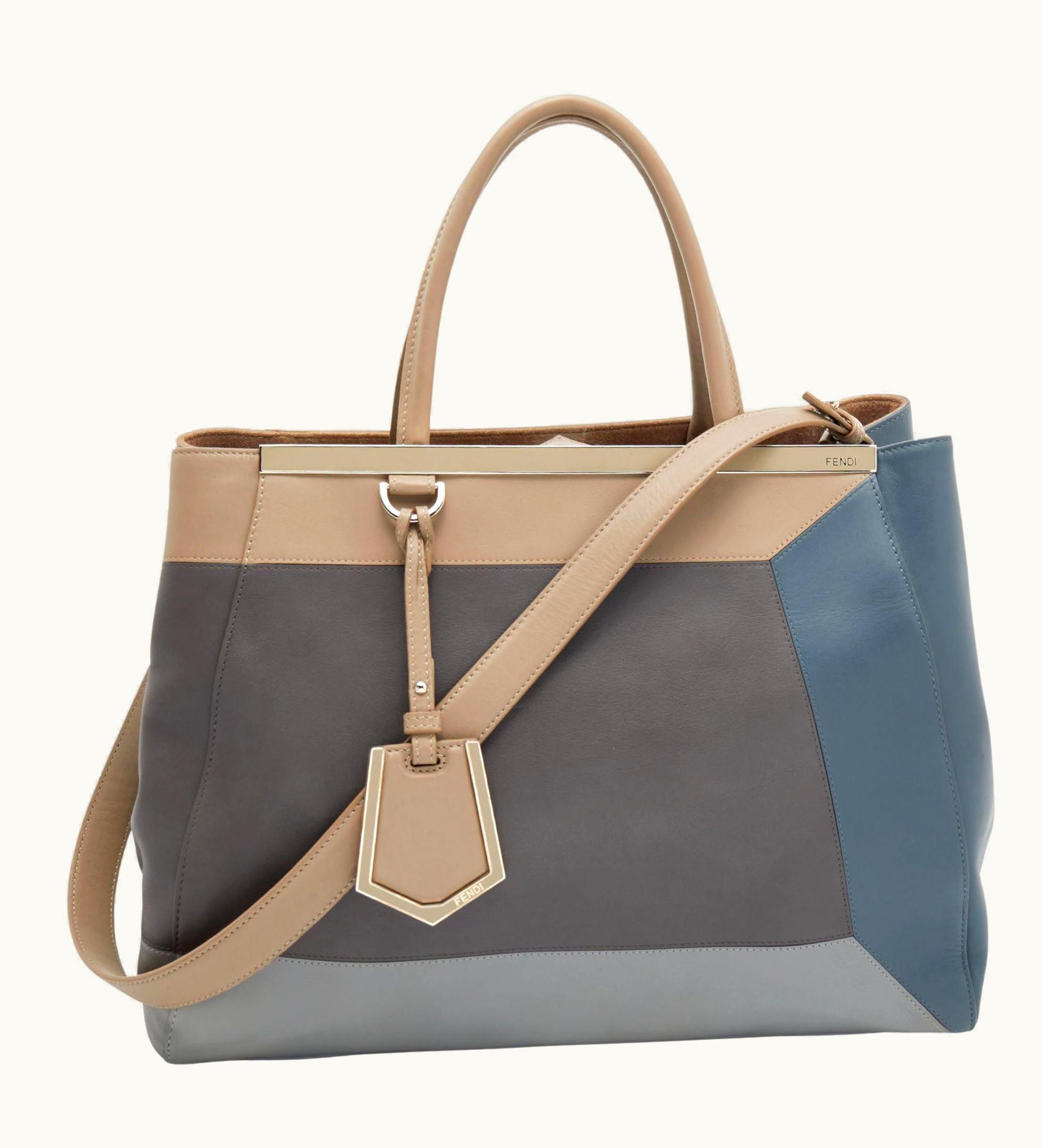 Fendi Fendi Multicolor Leather Medium Sac 2jours Elite Tote