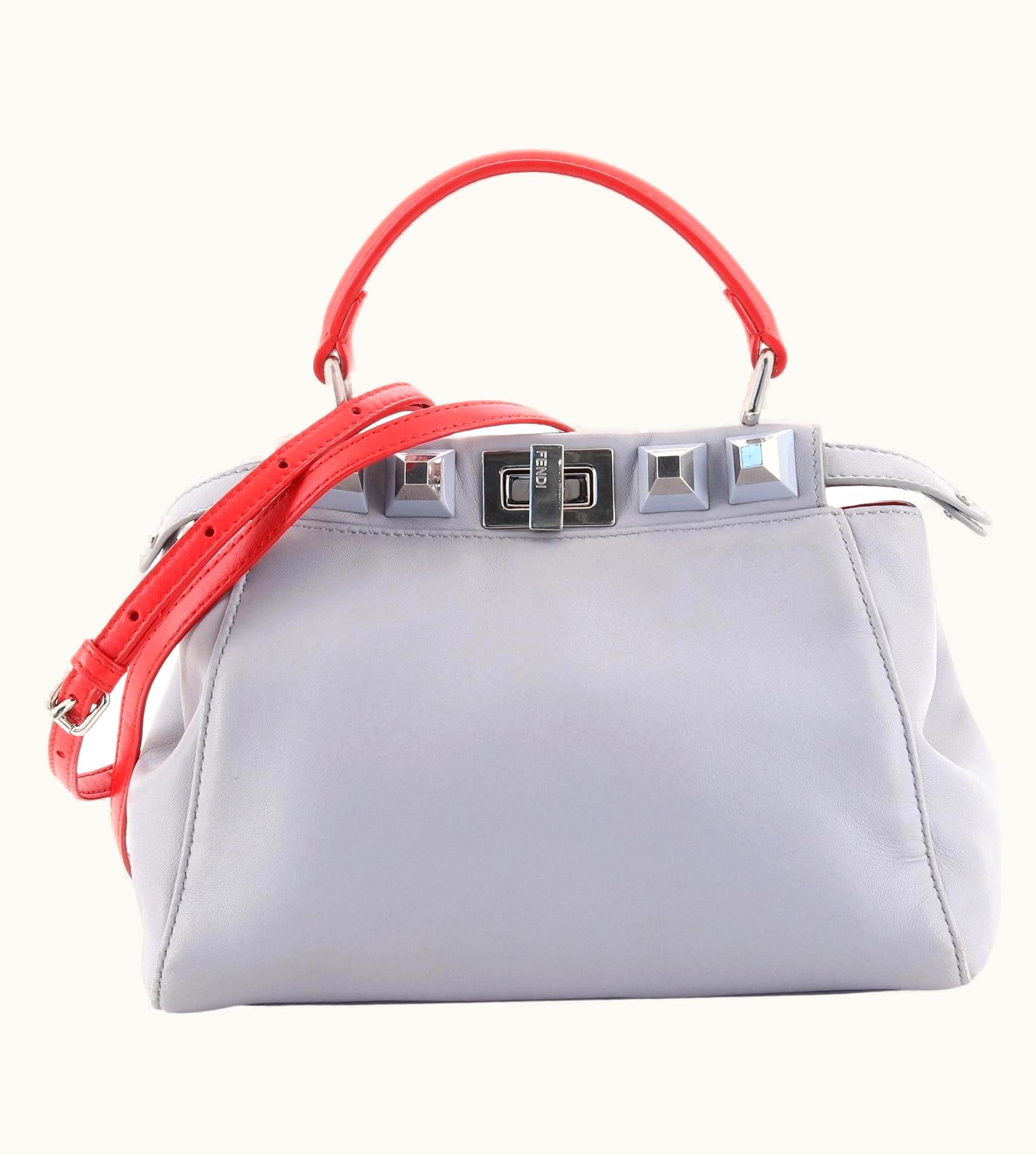 Fendi Fendi Peekaboo Bag Leather With Studded Detail Mini