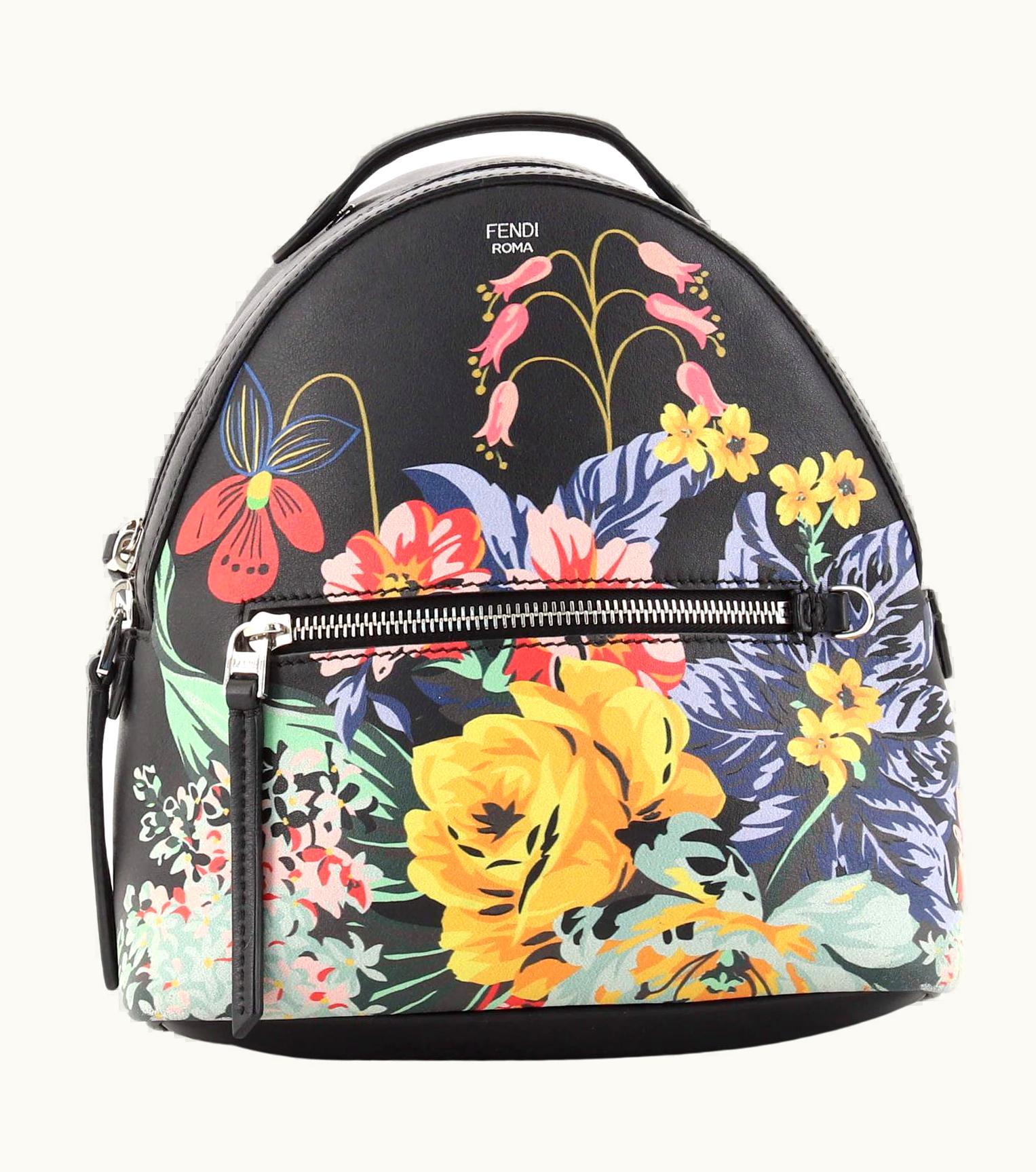 Fendi Fendi By The Way Backpack Printed Leather Mini