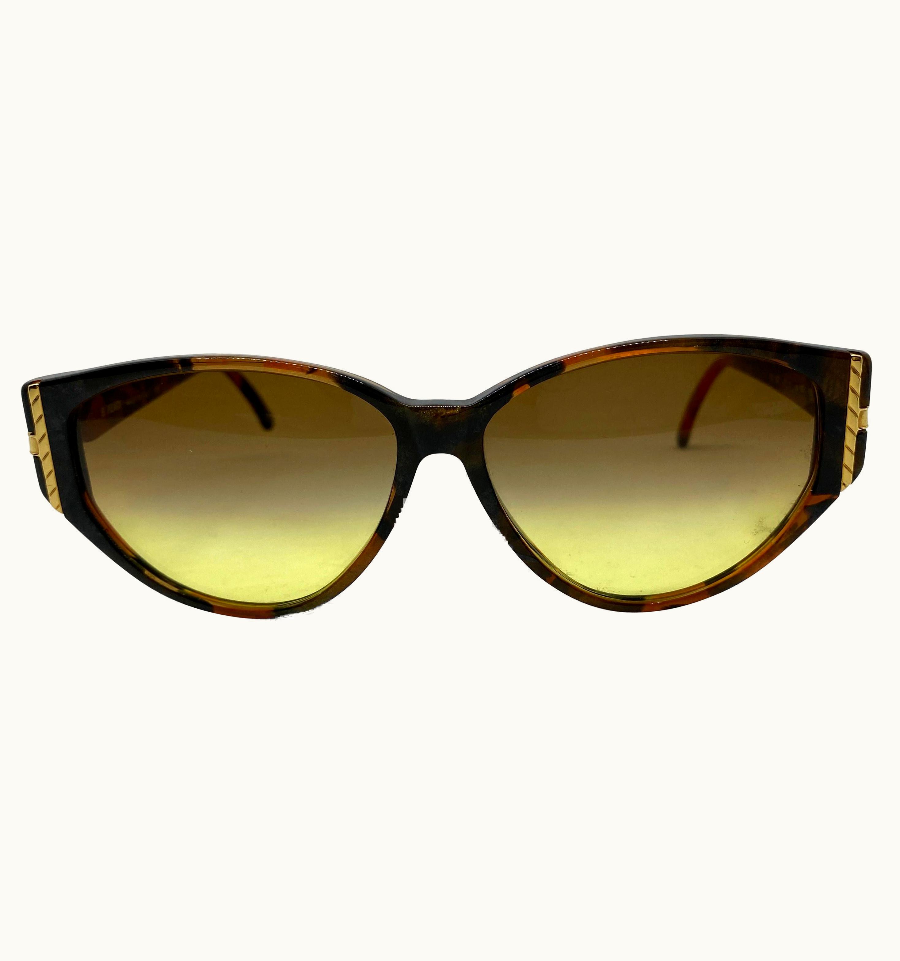 Fendi 1990s Vintage Italian Fake Tortoise Lucite Sunglasses By Fendi