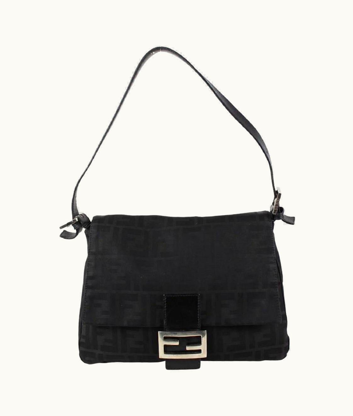 Fendi Fendi Black Monogram Ff Forever Mama Baguette 17ff1230