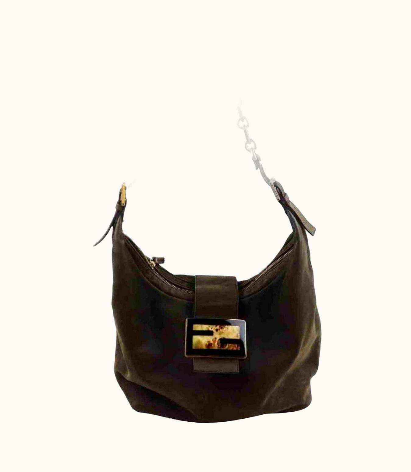 Fendi Fendi Brown Forever Mama Chain Hobo 8br643