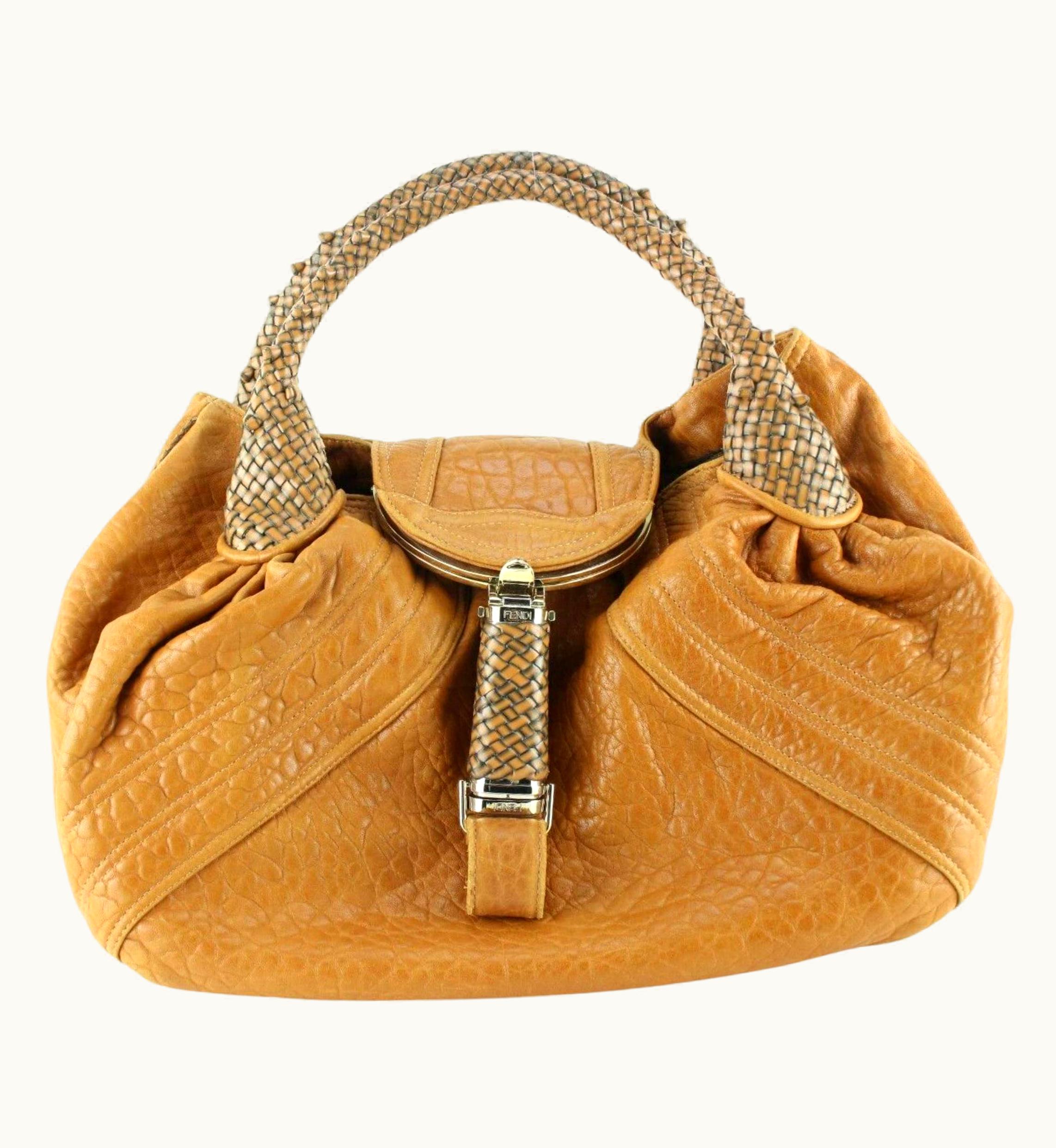 Fendi Fendi Caramel Leather Spy Bag Full Set 2ff0130