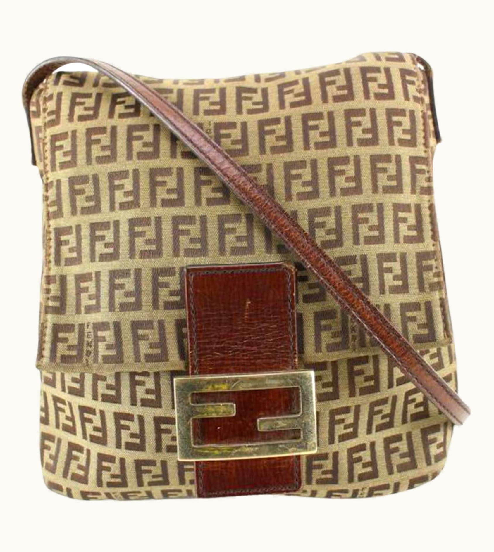 Fendi Fendi Brown Monogram Ff Zucchino Mamma Crossbody 53f628s