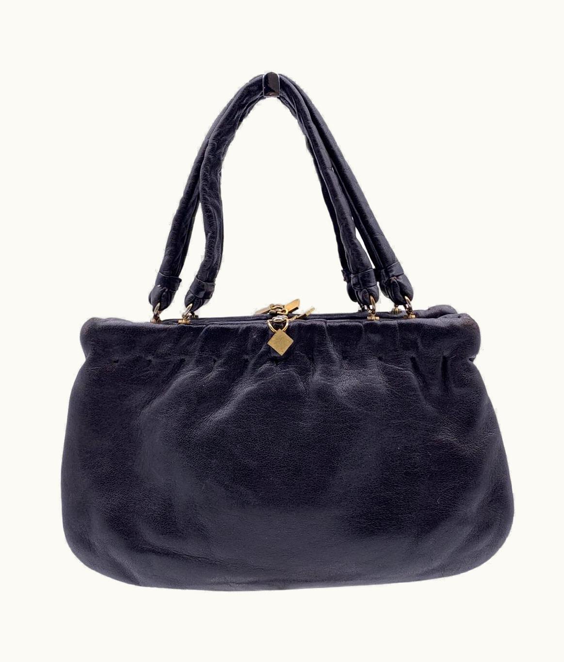 Fendi Fendi Vintage Rare Dark Brown Nappa Leather Handbag Satchel