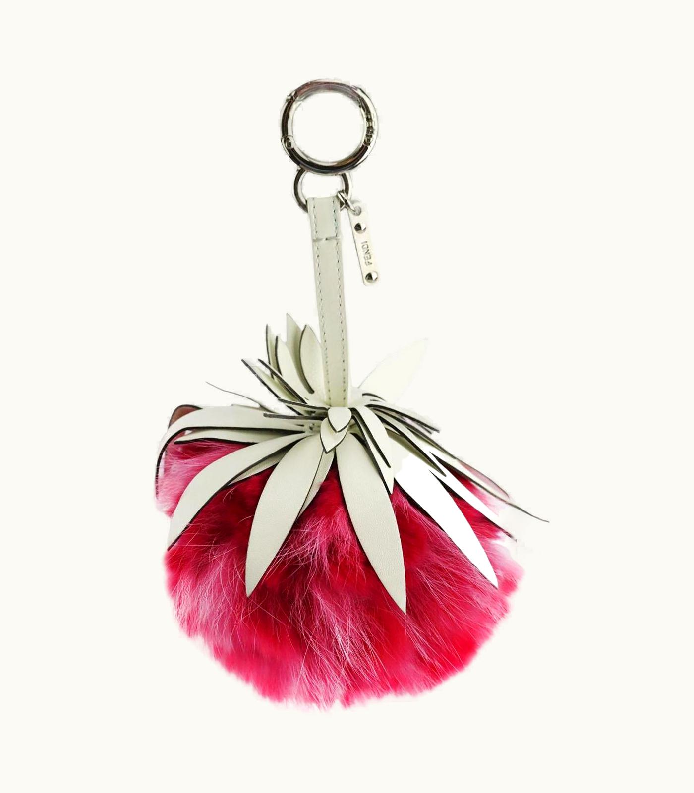 Fendi Fendi 'p' Initial Fox Fur And Leather Bag Charm