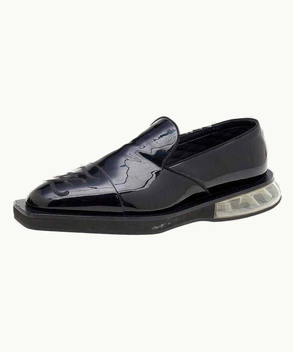 Fendi Fendi Black Patent Leather Slip On Loafers