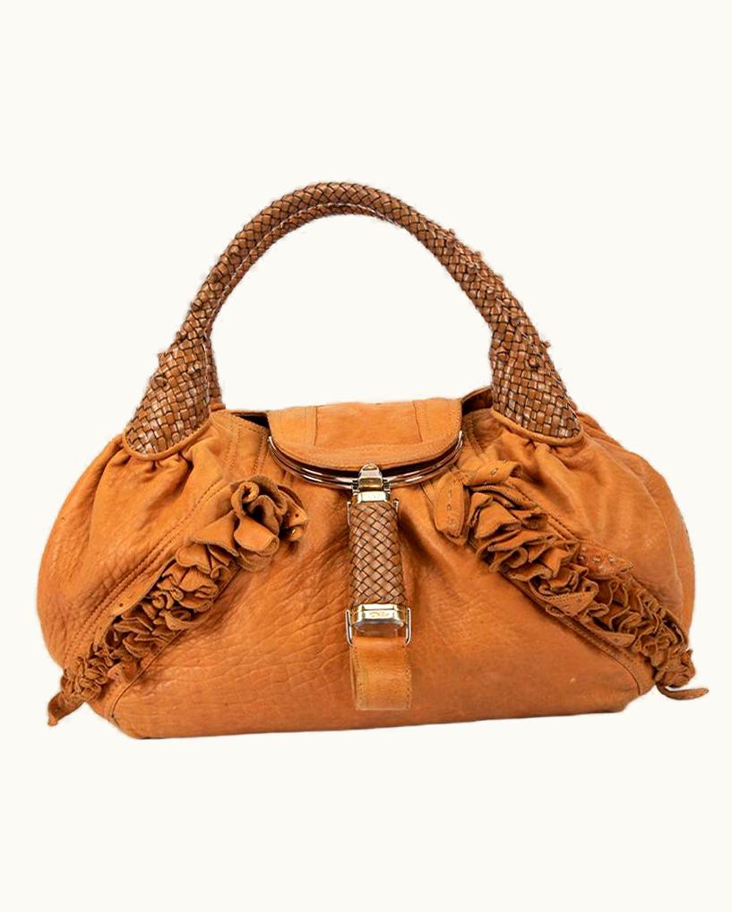 Fendi Fendi Women' Tan Textured Leather Spy Bag