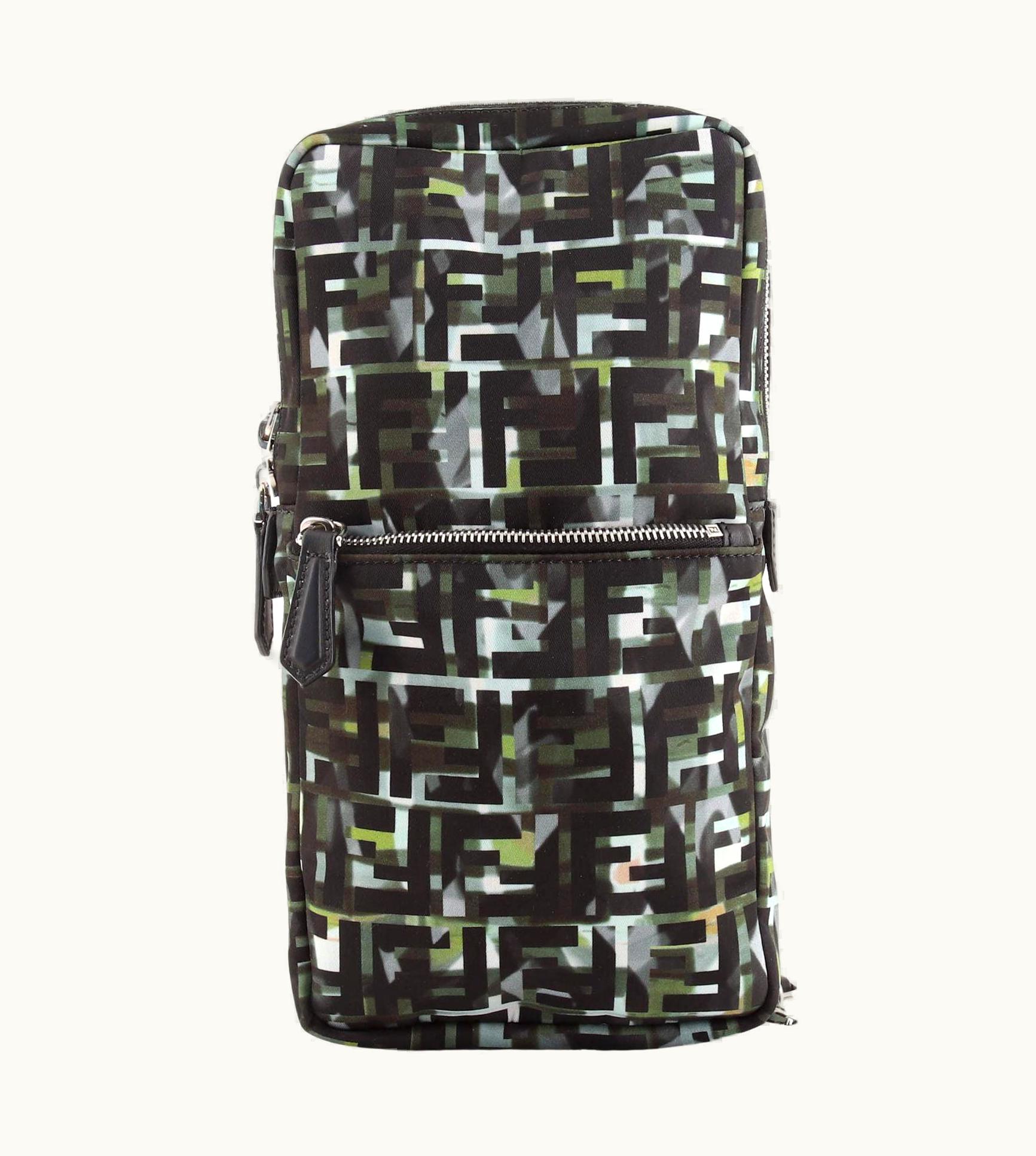 Fendi Fendi Front Pocket Sling Bag Camouflage Zucca Nylon Small