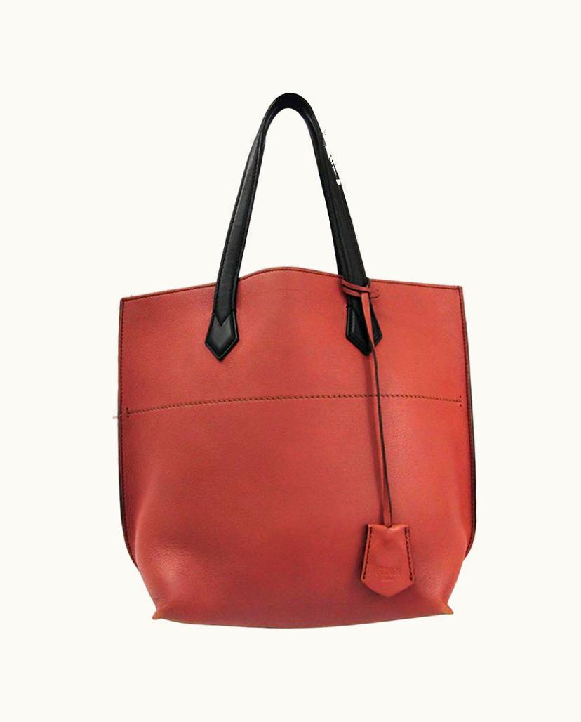 Fendi Fendi Rose Pink/Black Leather All In Shopping Tote