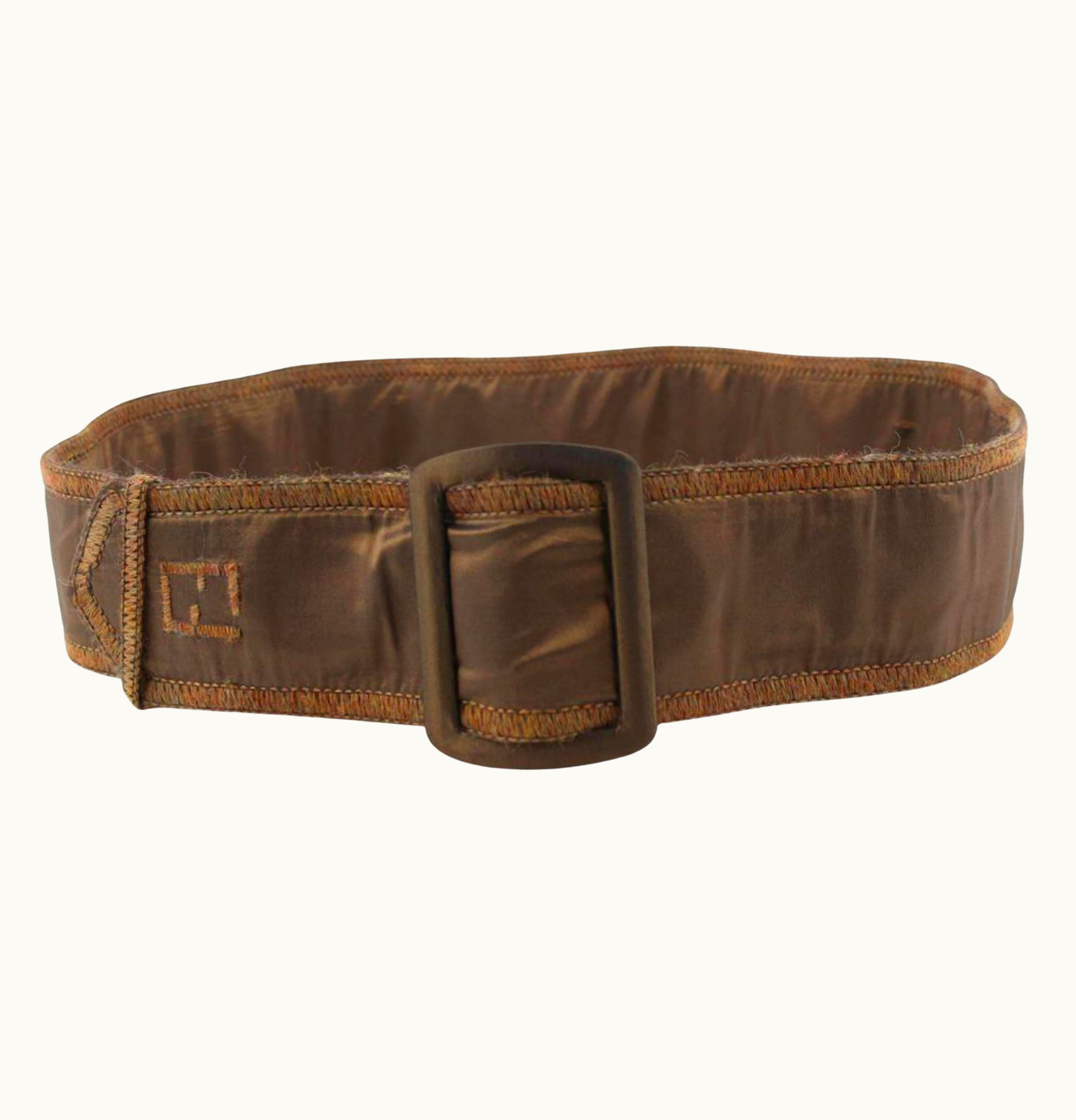 Fendi Fendi Brown Ff Logo Thick Belt 4ff1106