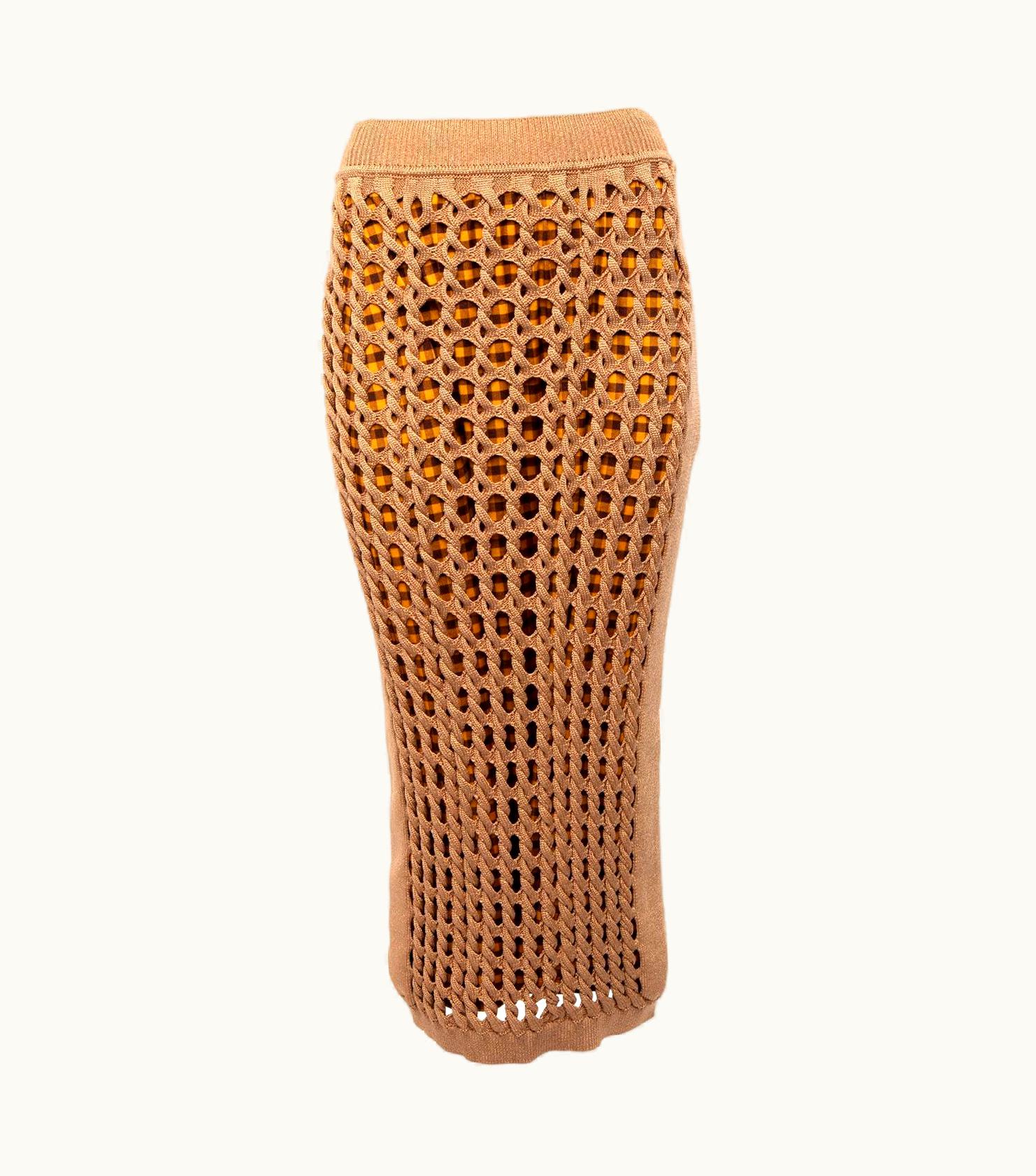 Fendi Fendi Women' Interlock Knit And Gingham Skirt