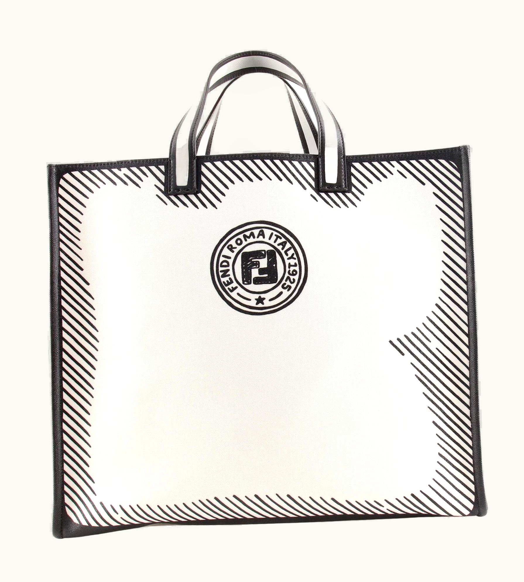 Fendi Fendi Shopper Tote Joshua VIdes Printed Coated Canvas Large