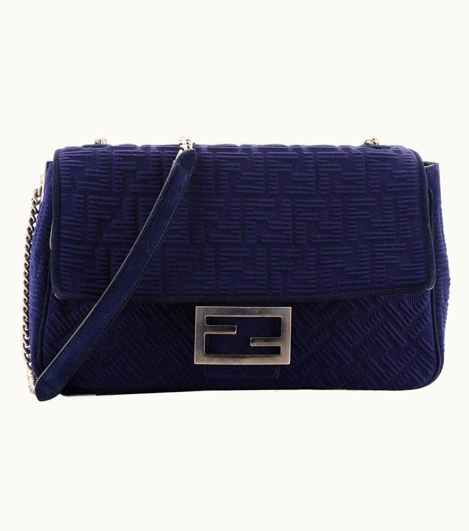 Fendi Fendi Midi Baguette Chain Bag Zucca Technical Mesh Large