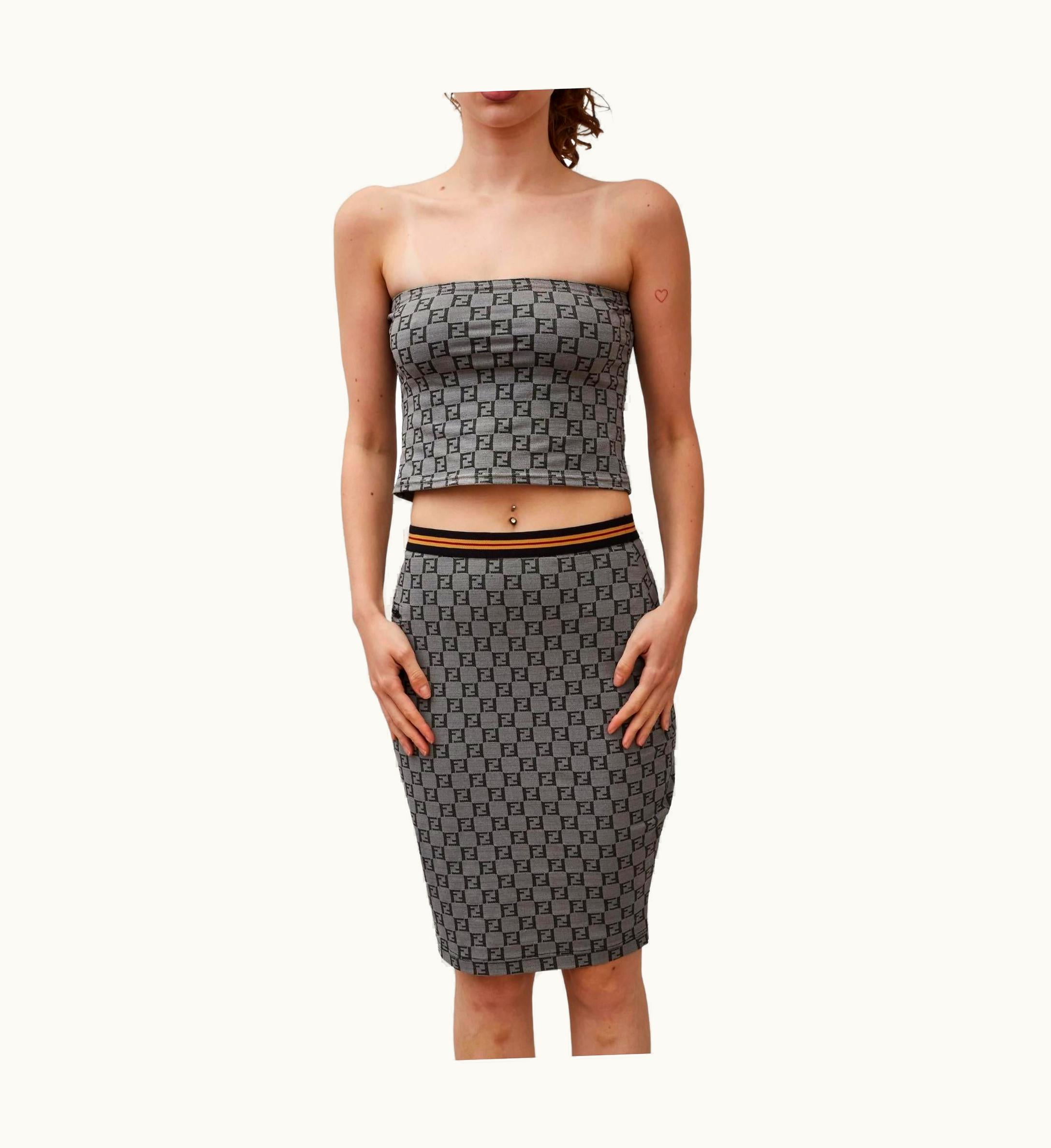 Fendi Fendi Ff Logo Tube Top And Skirt Set (Medium)