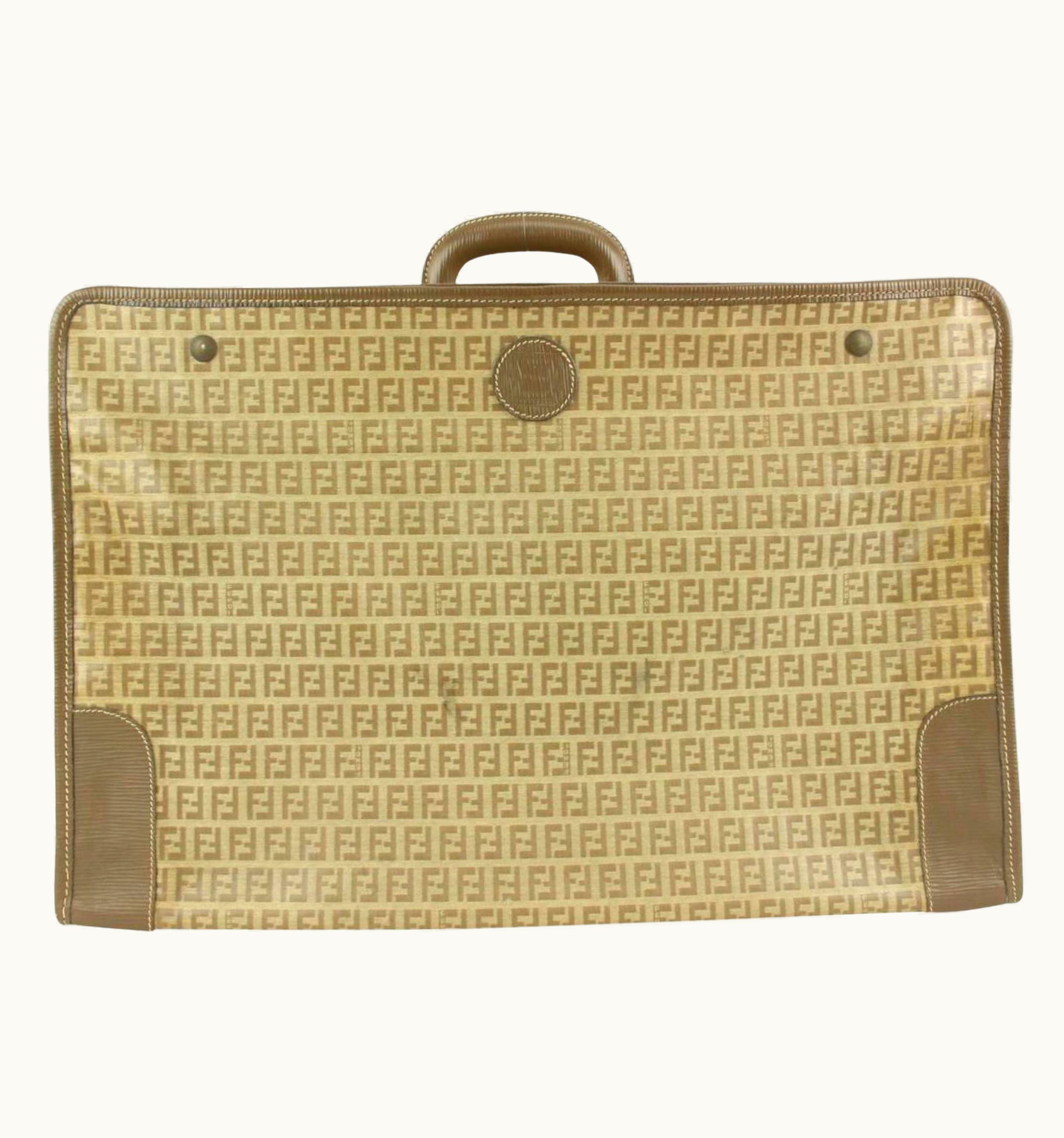 Fendi Fendi Brown Monogram Ff Zucca Crystal Canvas Trunk 110f1