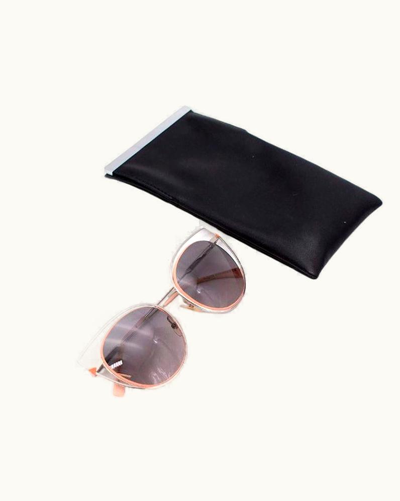 Fendi Fendi Silver-Tone Metal & Light Coral Cat Eye Sunglasses